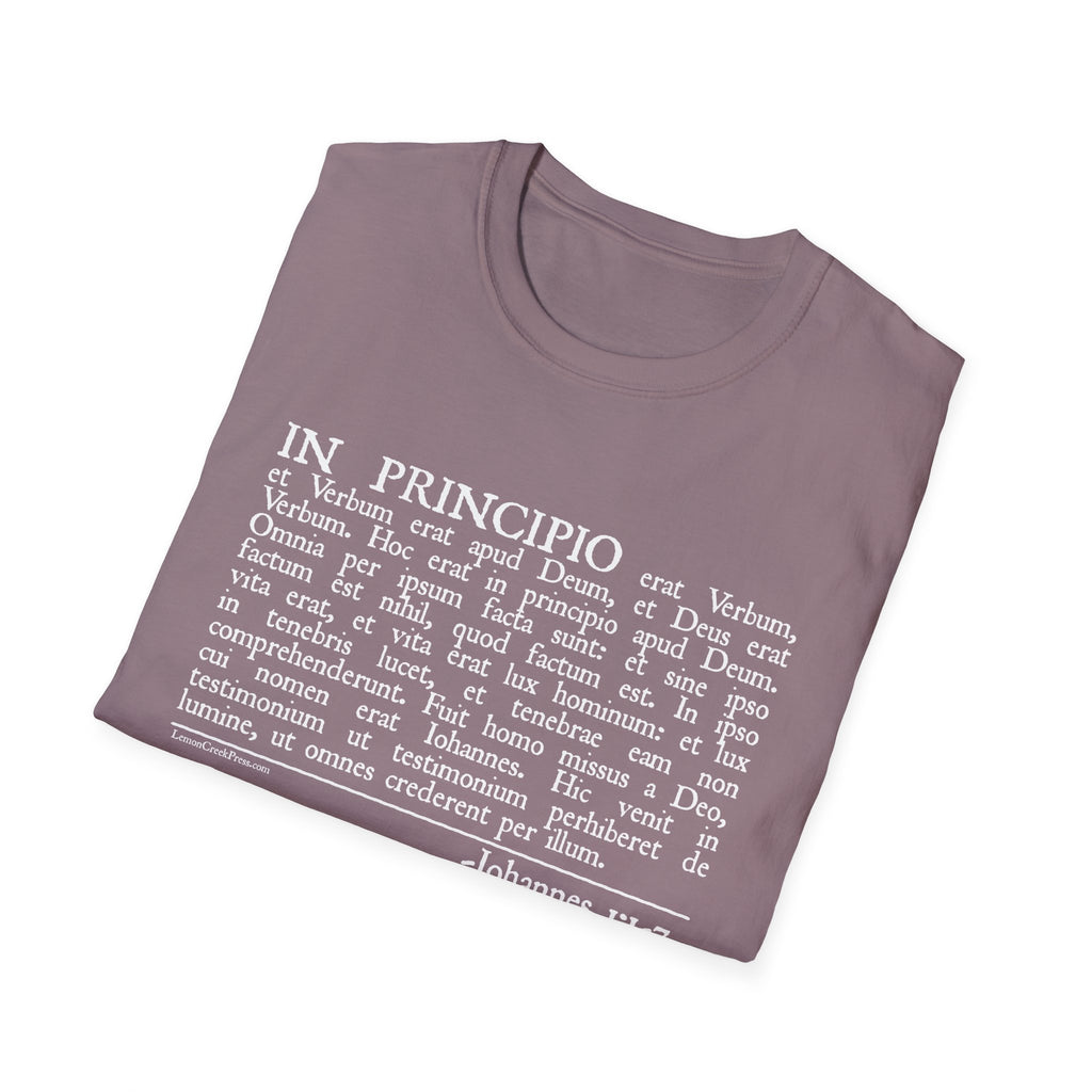 Latin 'In Principio' Text T-Shirt John 1:1-7