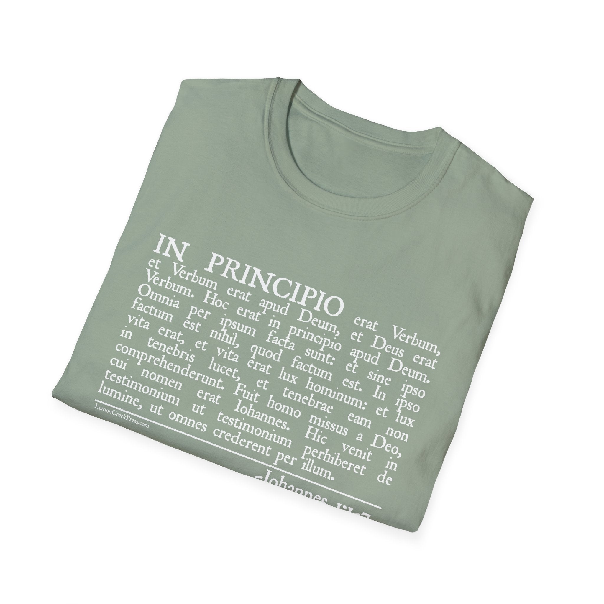 Latin 'In Principio' Text T-Shirt John 1:1-7