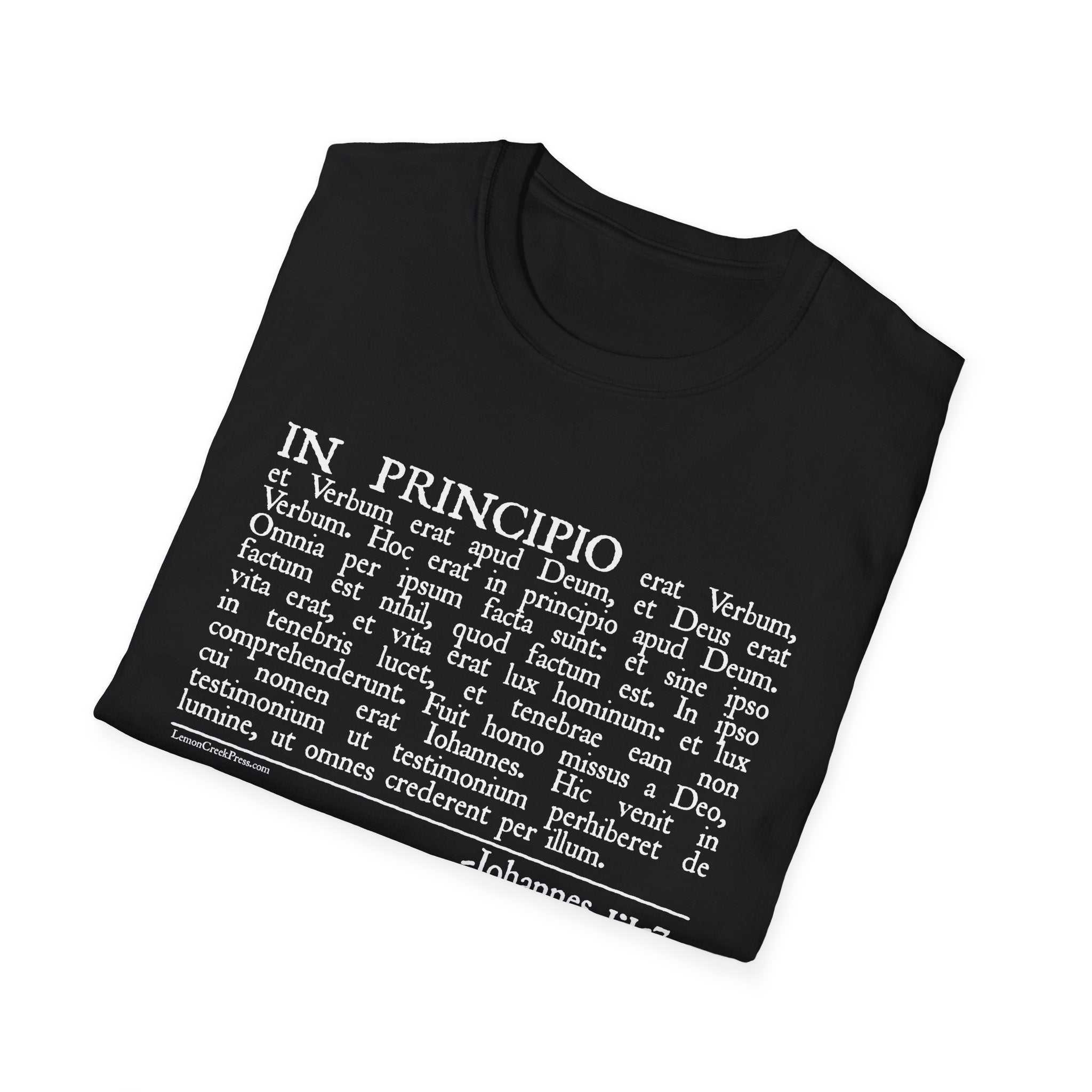 Latin 'In Principio' Text T-Shirt John 1:1-7