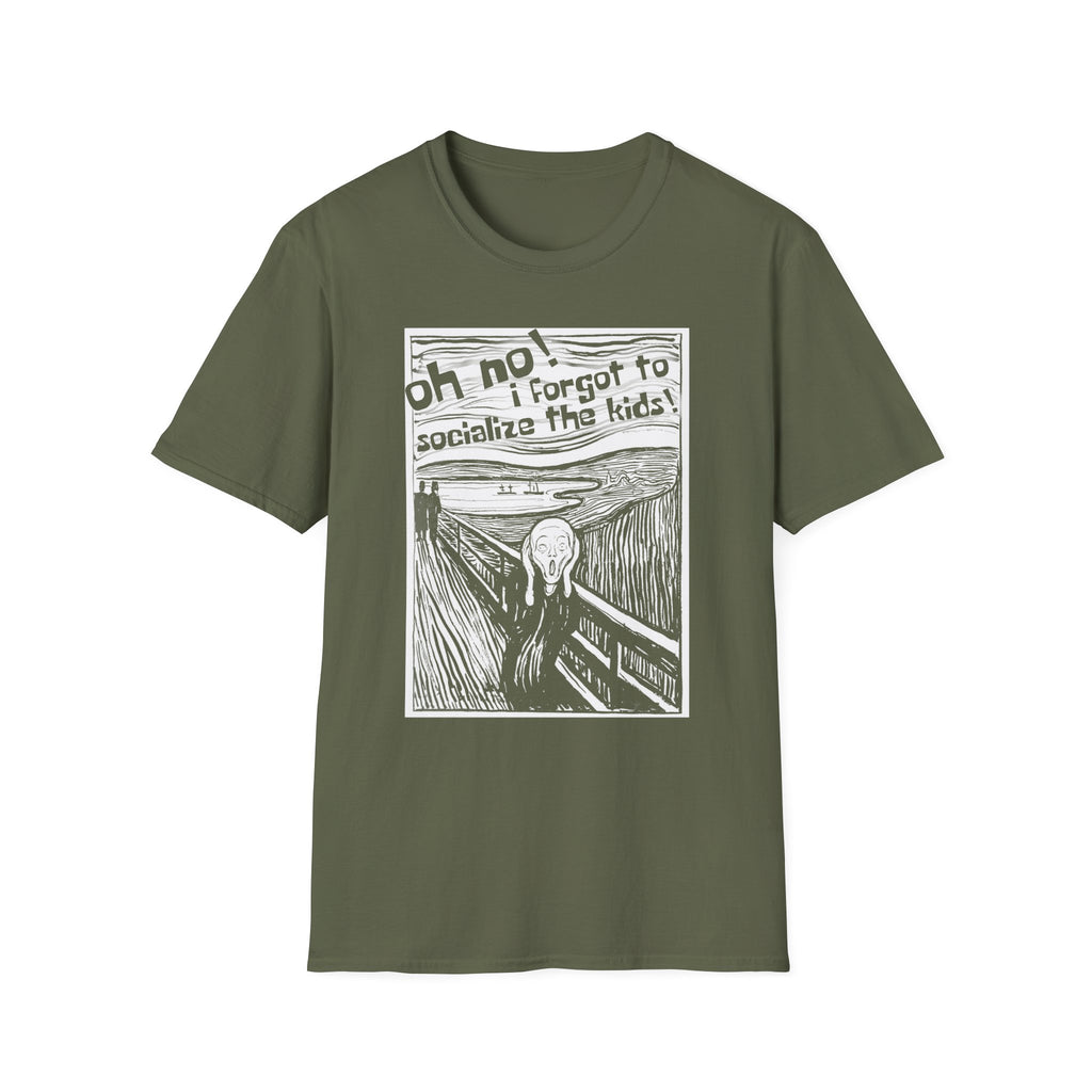 Edvard Munch's Scream Forgot to Socialize the Kids Parody Graphic Tee