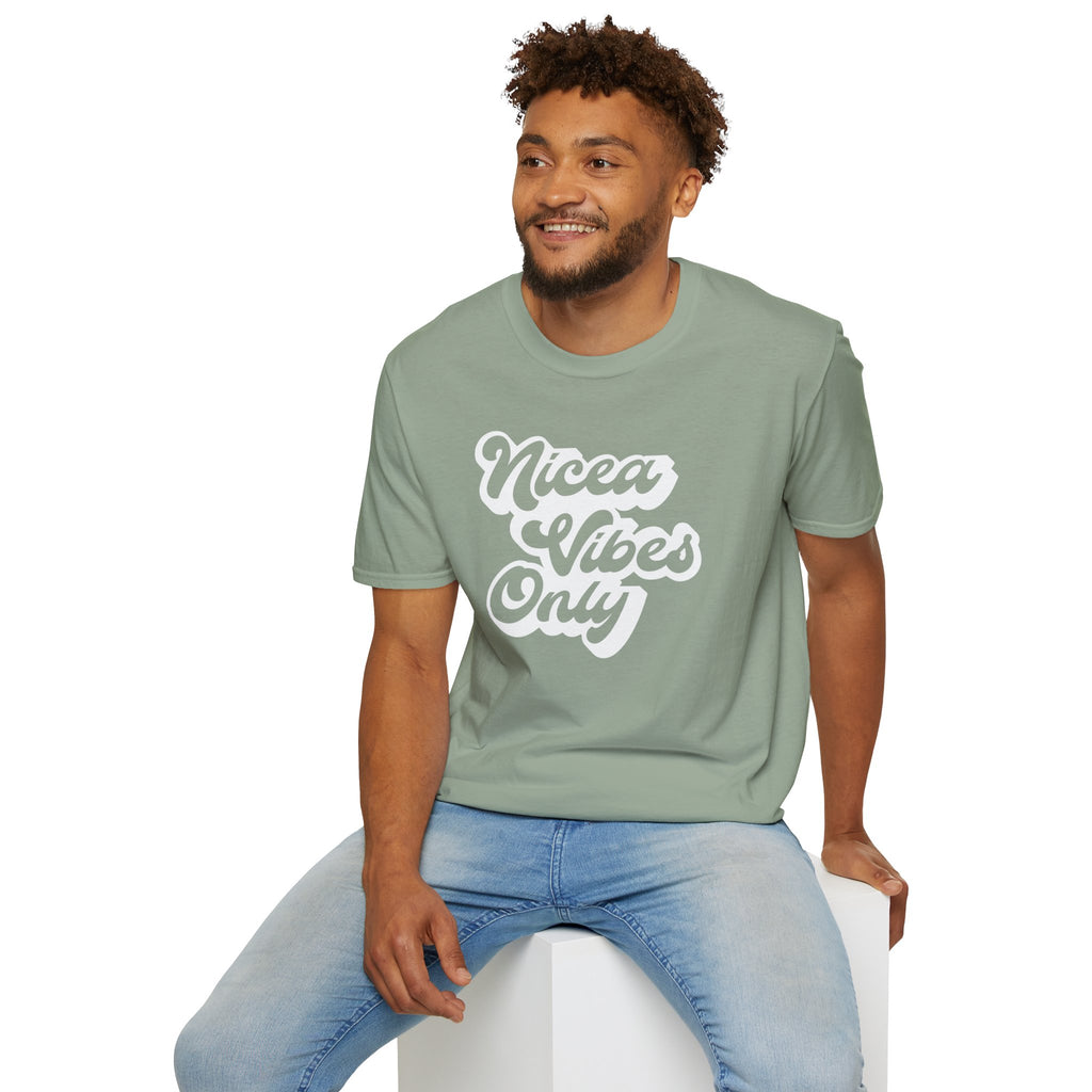 Nicea Vibes Only T-Shirt — Retro Script Graphic Tee