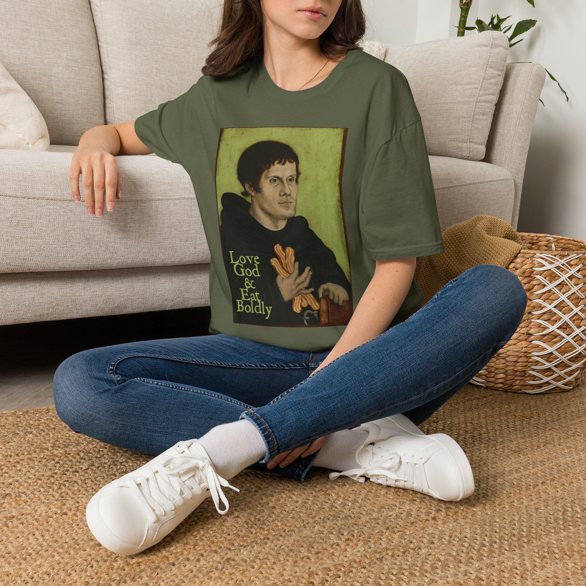 Love God, Eat Boldly Martin Luther Portrait Tee