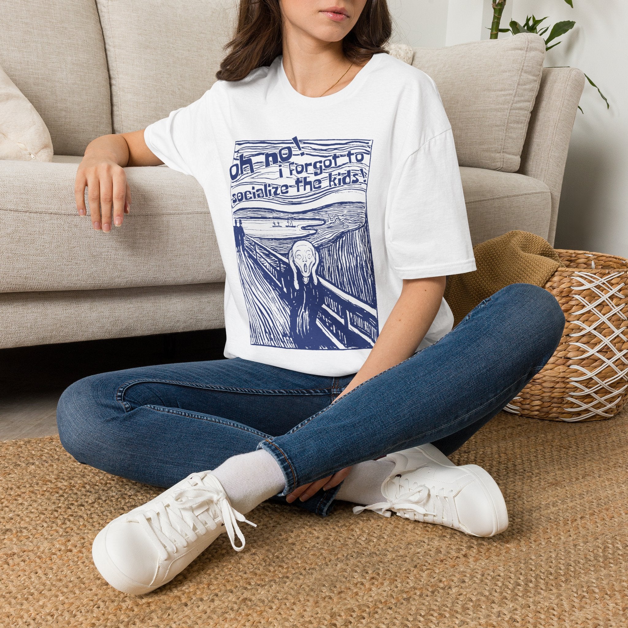 Edvard Munch's Scream Forgot to Socialize the Kids Parody Graphic Tee
