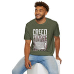 Creed Vintage Saints Graphic T‑Shirt — Religious Iconography Tee with "CREED" Text