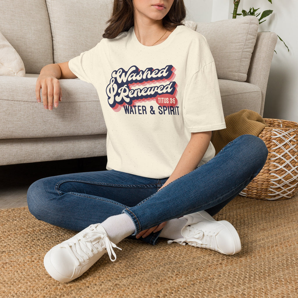 Washed & Renewed T-Shirt — "Water & Spirit" Titus 3:5 Christian Tee