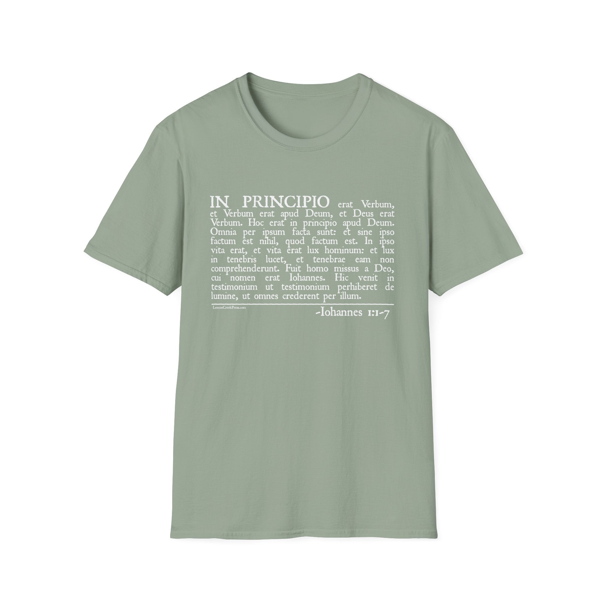 Latin 'In Principio' Text T-Shirt John 1:1-7