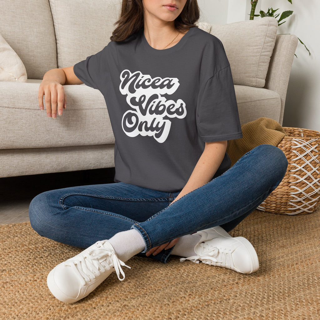Nicea Vibes Only T-Shirt — Retro Script Graphic Tee