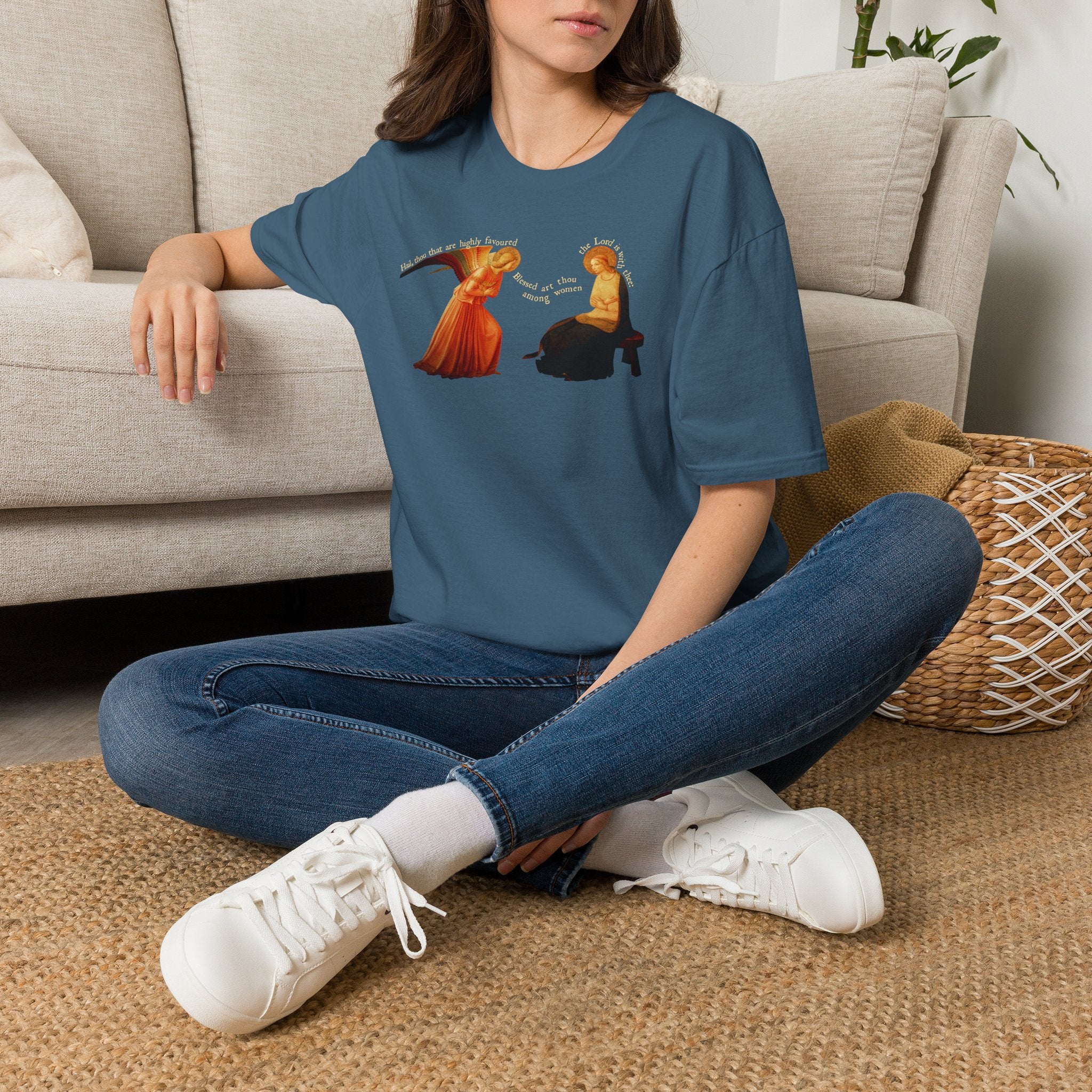 Fra Angelico The Annunciation with Text T-Shirt