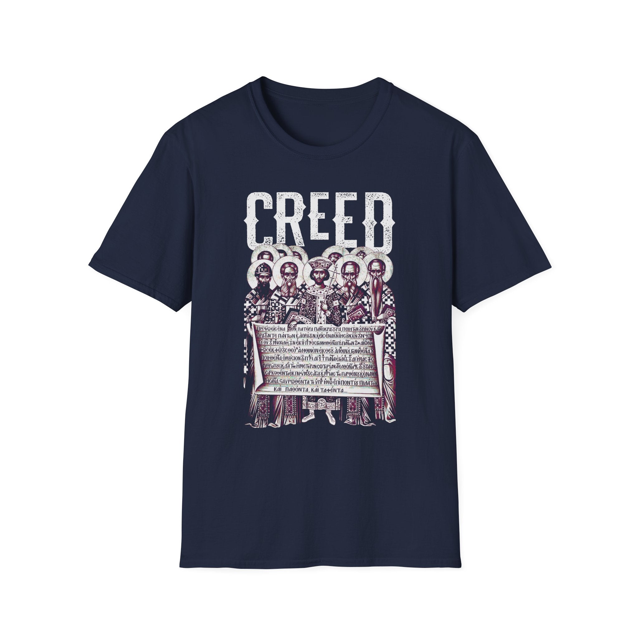 Creed Vintage Saints Graphic T‑Shirt — Religious Iconography Tee with "CREED" Text