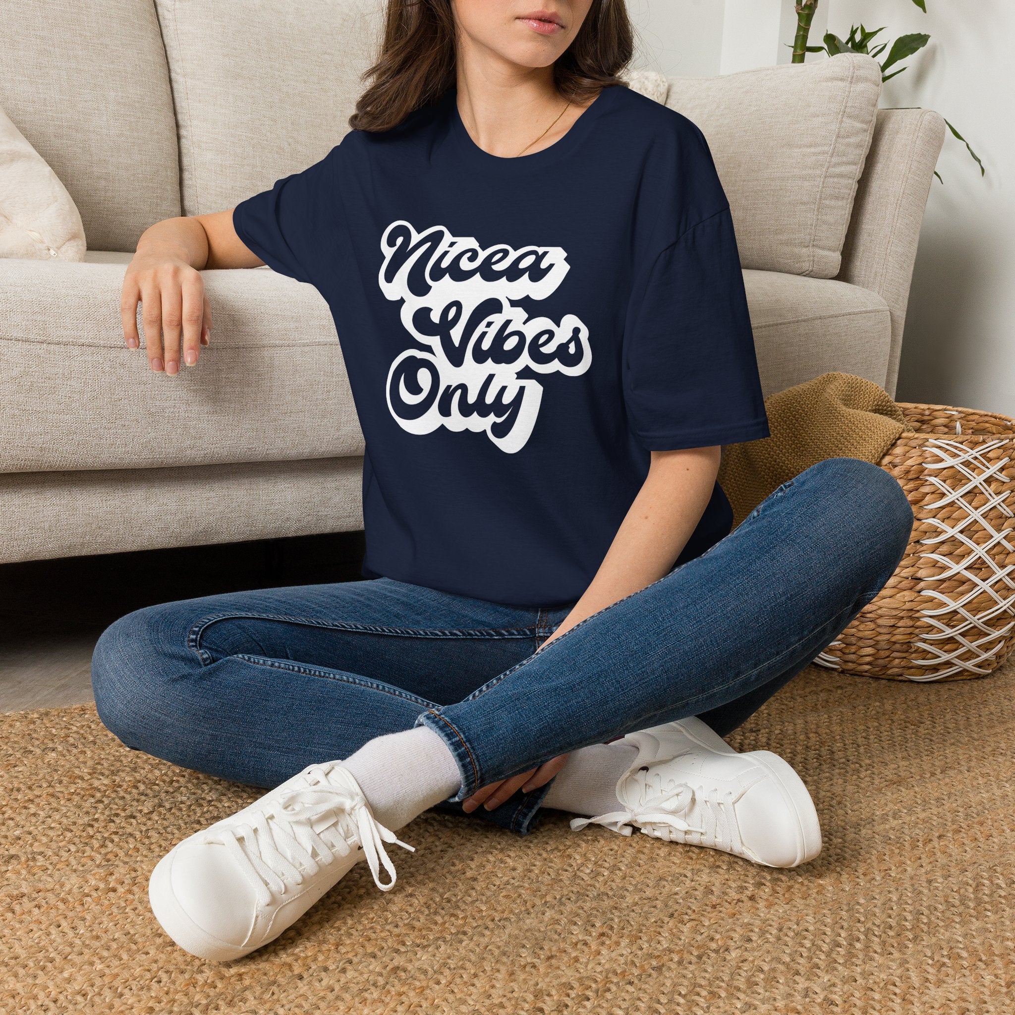 Nicea Vibes Only T-Shirt — Retro Script Graphic Tee