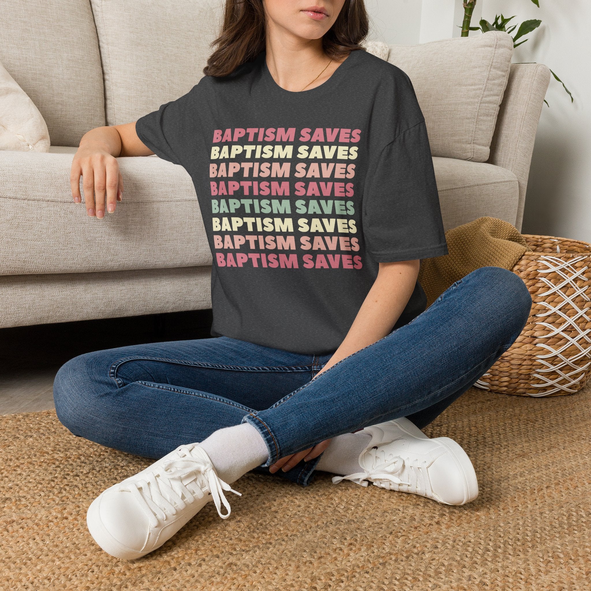 Baptism Saves Retro Graphic T-Shirt