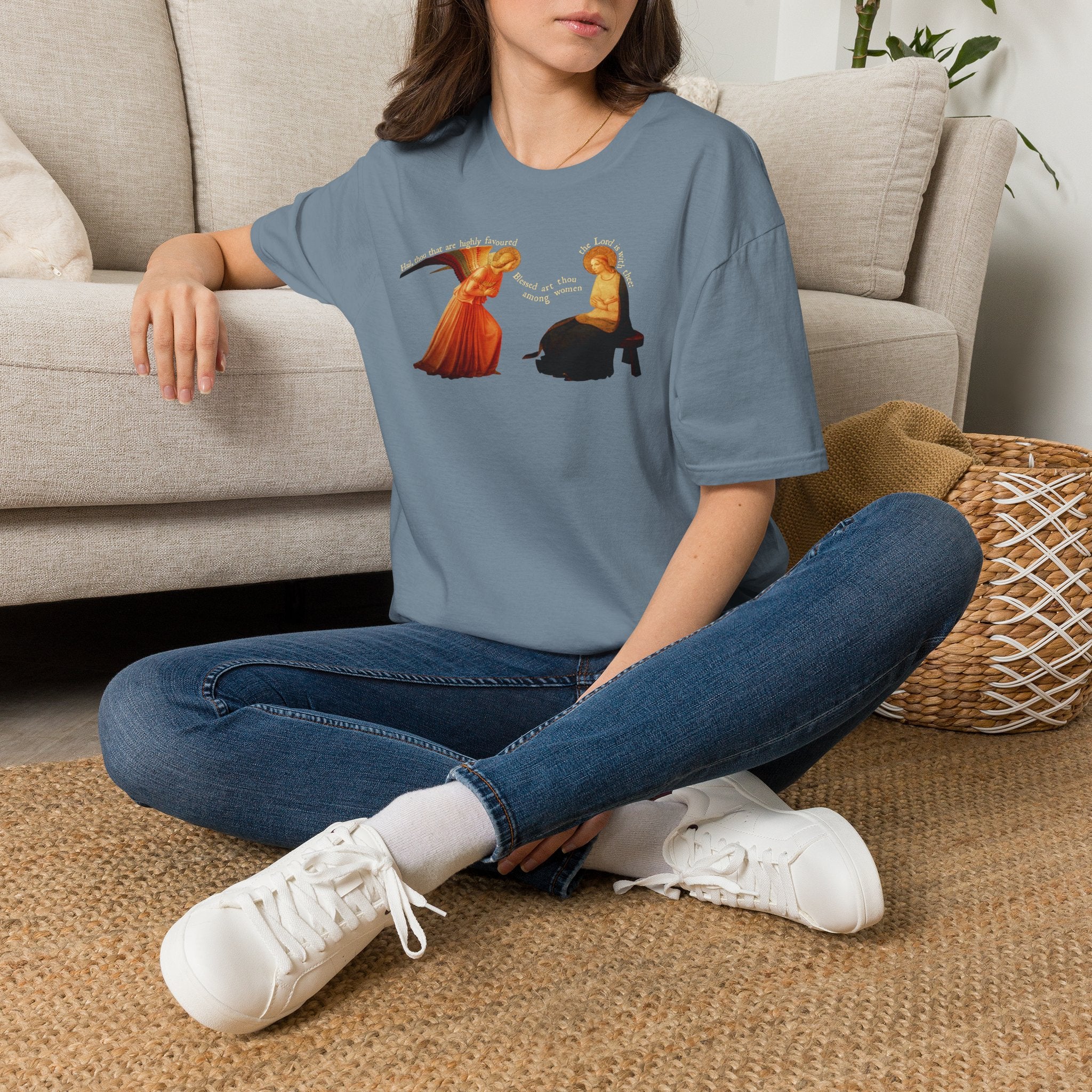 Fra Angelico The Annunciation with Text T-Shirt