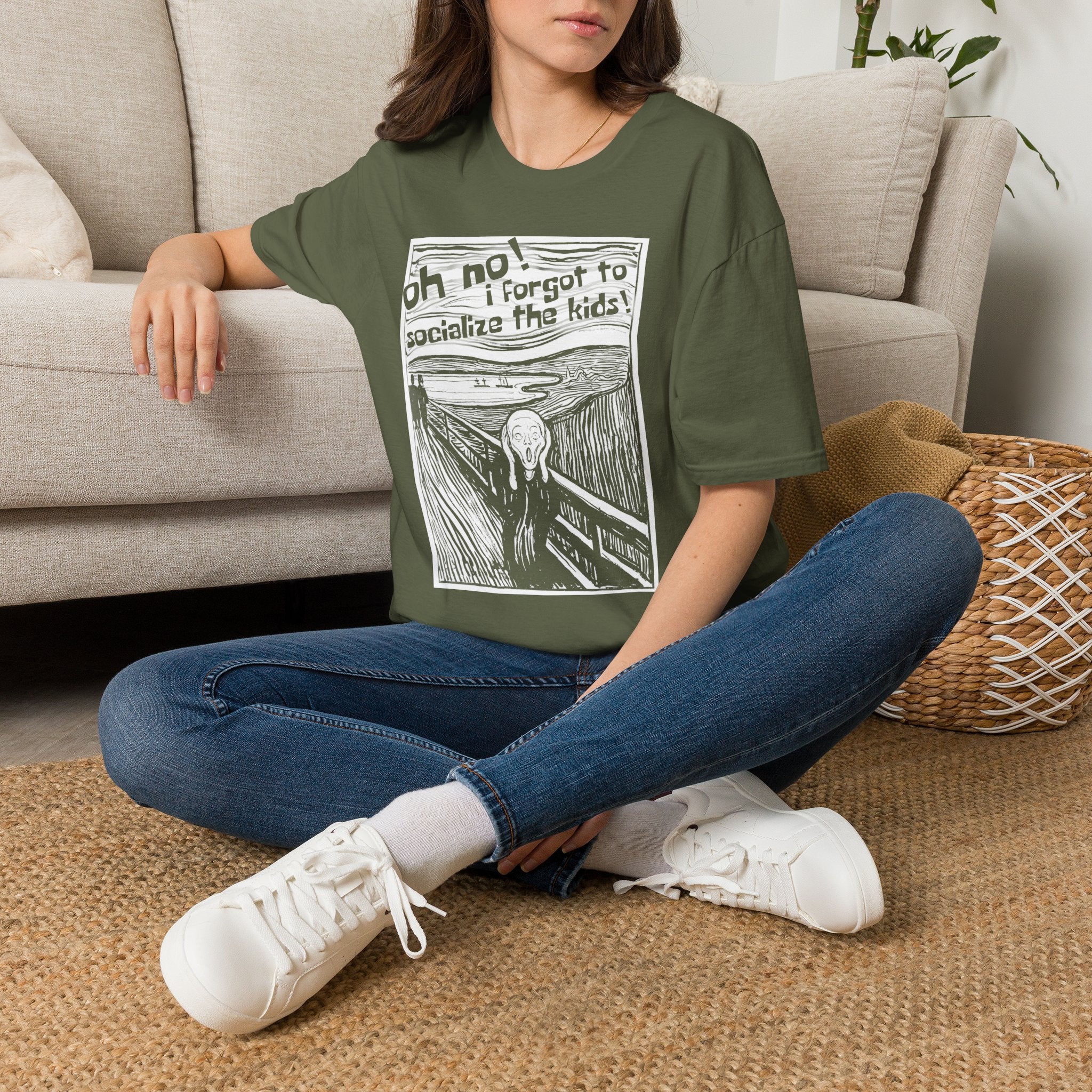 Edvard Munch's Scream Forgot to Socialize the Kids Parody Graphic Tee