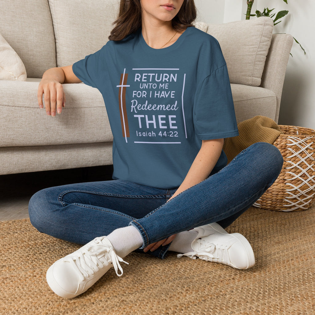 Return Unto Me T-Shirt — Isaiah 44:22 Christian Faith Tee
