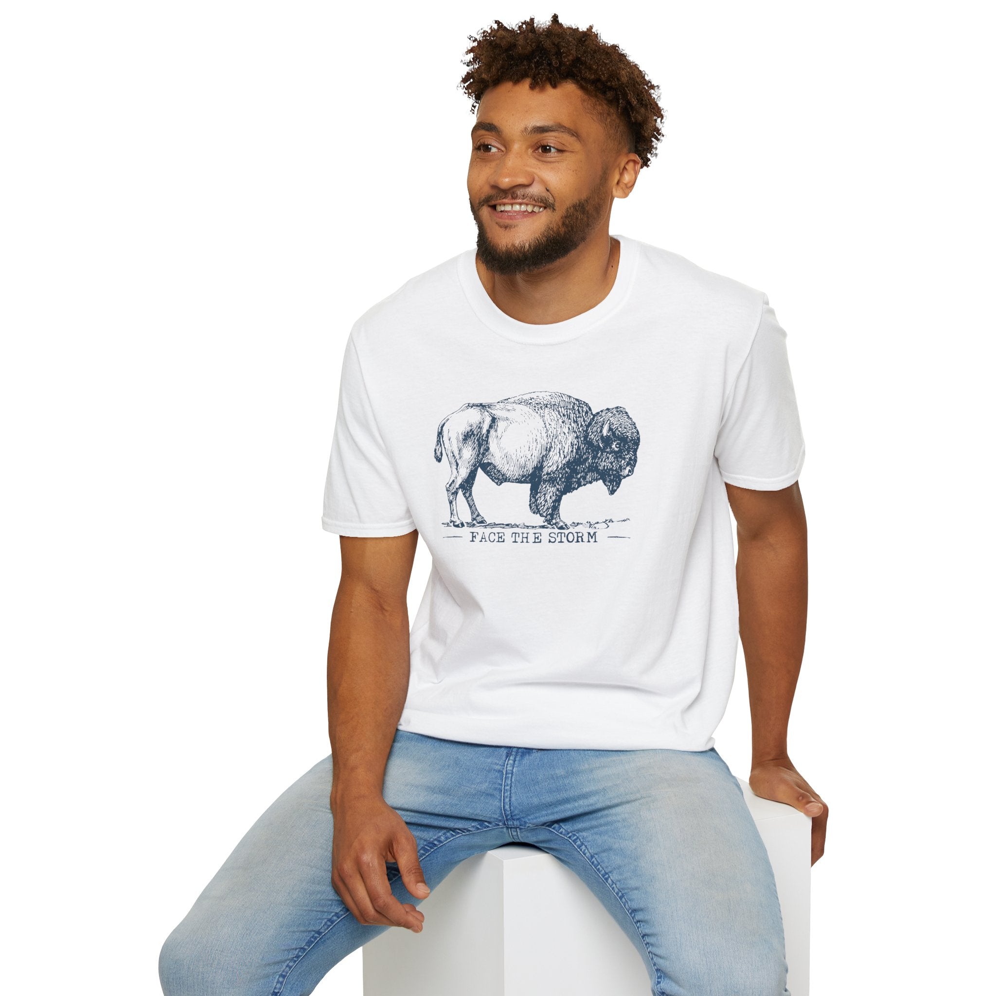 Lutheran Bison 'Face the Storm' Vintage Sketch T-Shirt