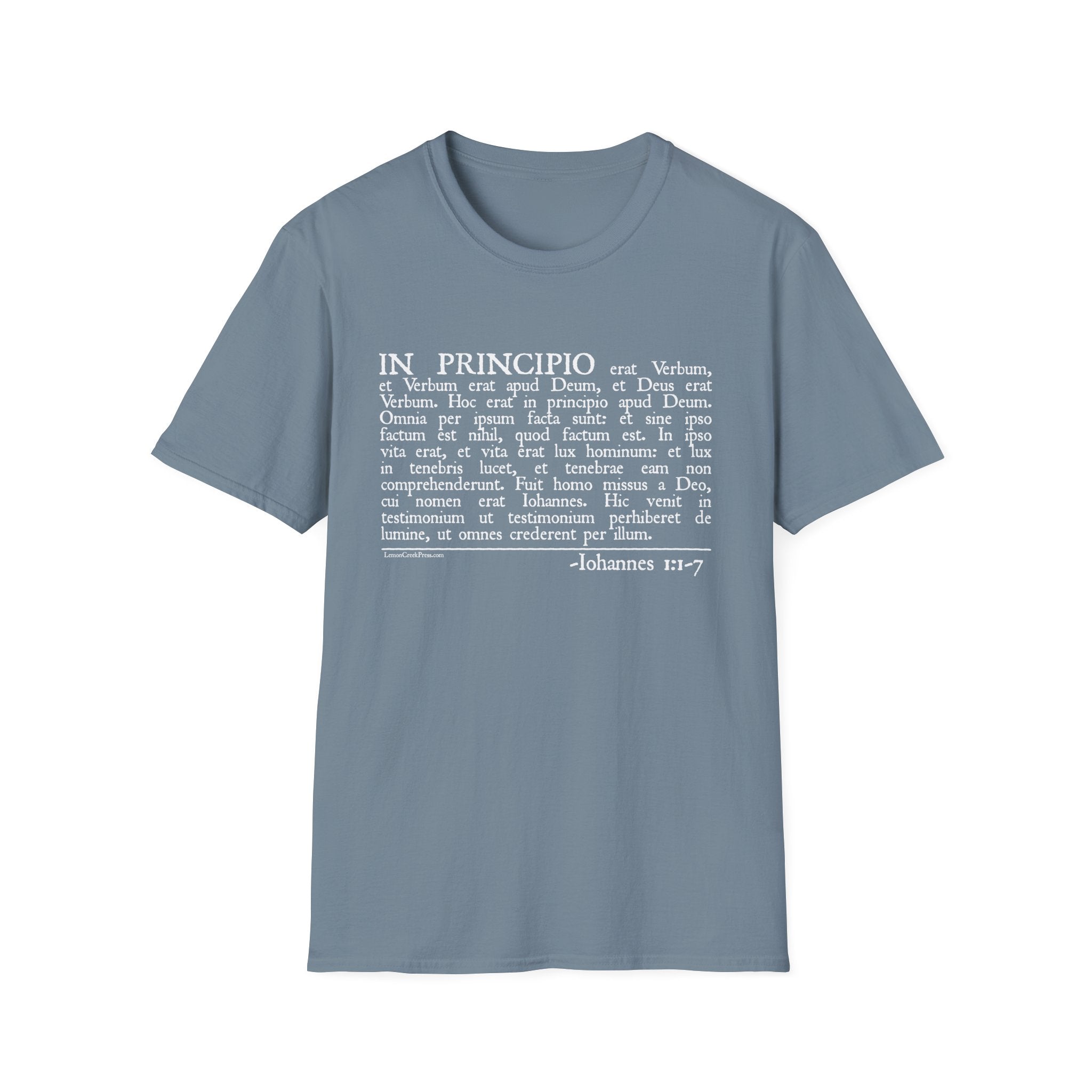 Latin 'In Principio' Text T-Shirt John 1:1-7