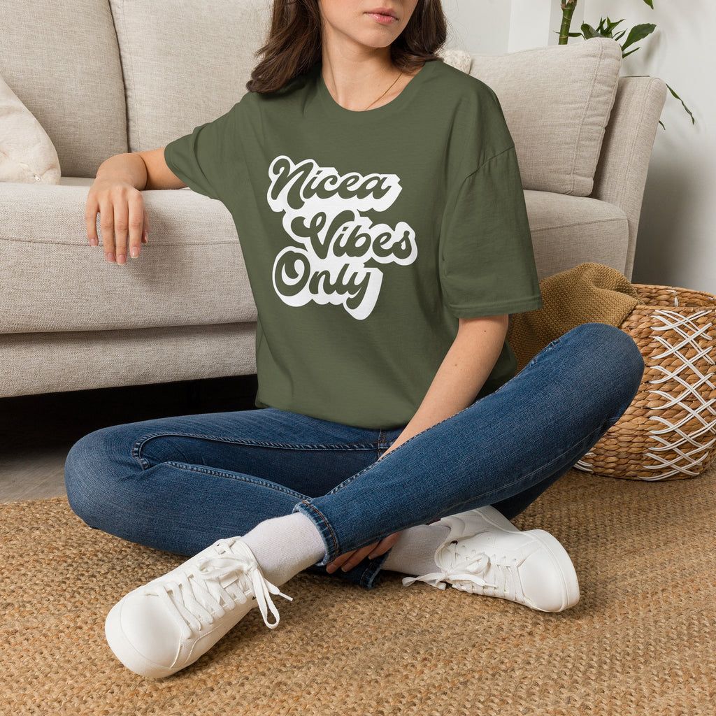 Nicea Vibes Only T-Shirt — Retro Script Graphic Tee