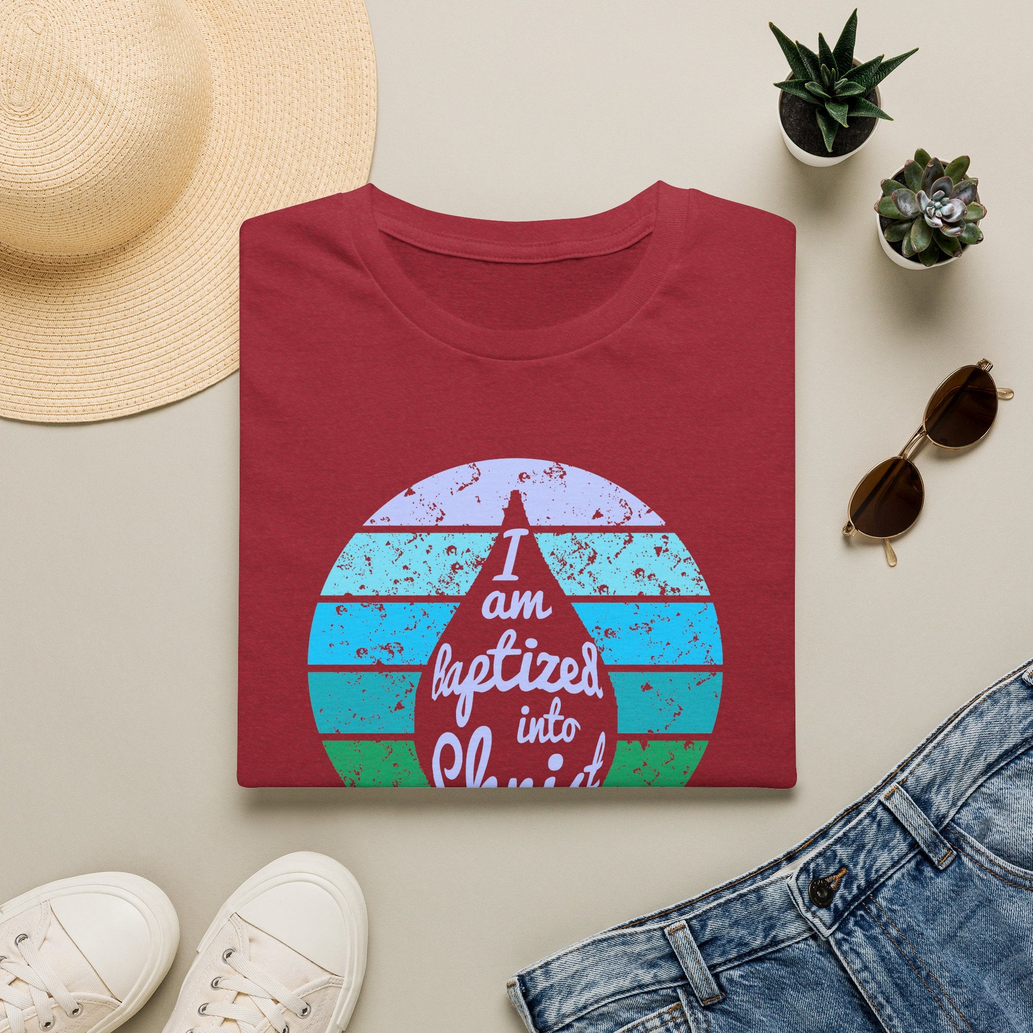 I Am Baptized into Christ Water Drop Christian Tee