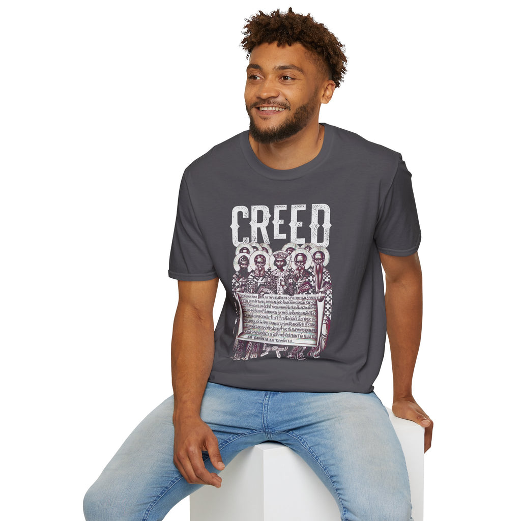 Creed Vintage Saints Graphic T‑Shirt — Religious Iconography Tee with "CREED" Text