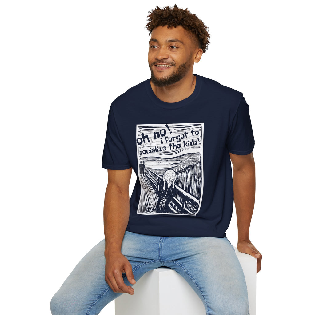 Edvard Munch's Scream Forgot to Socialize the Kids Parody Graphic Tee