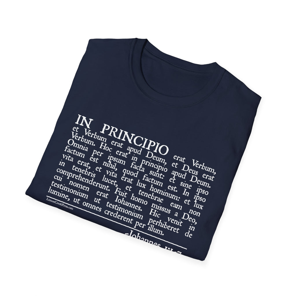 Latin 'In Principio' Text T-Shirt John 1:1-7