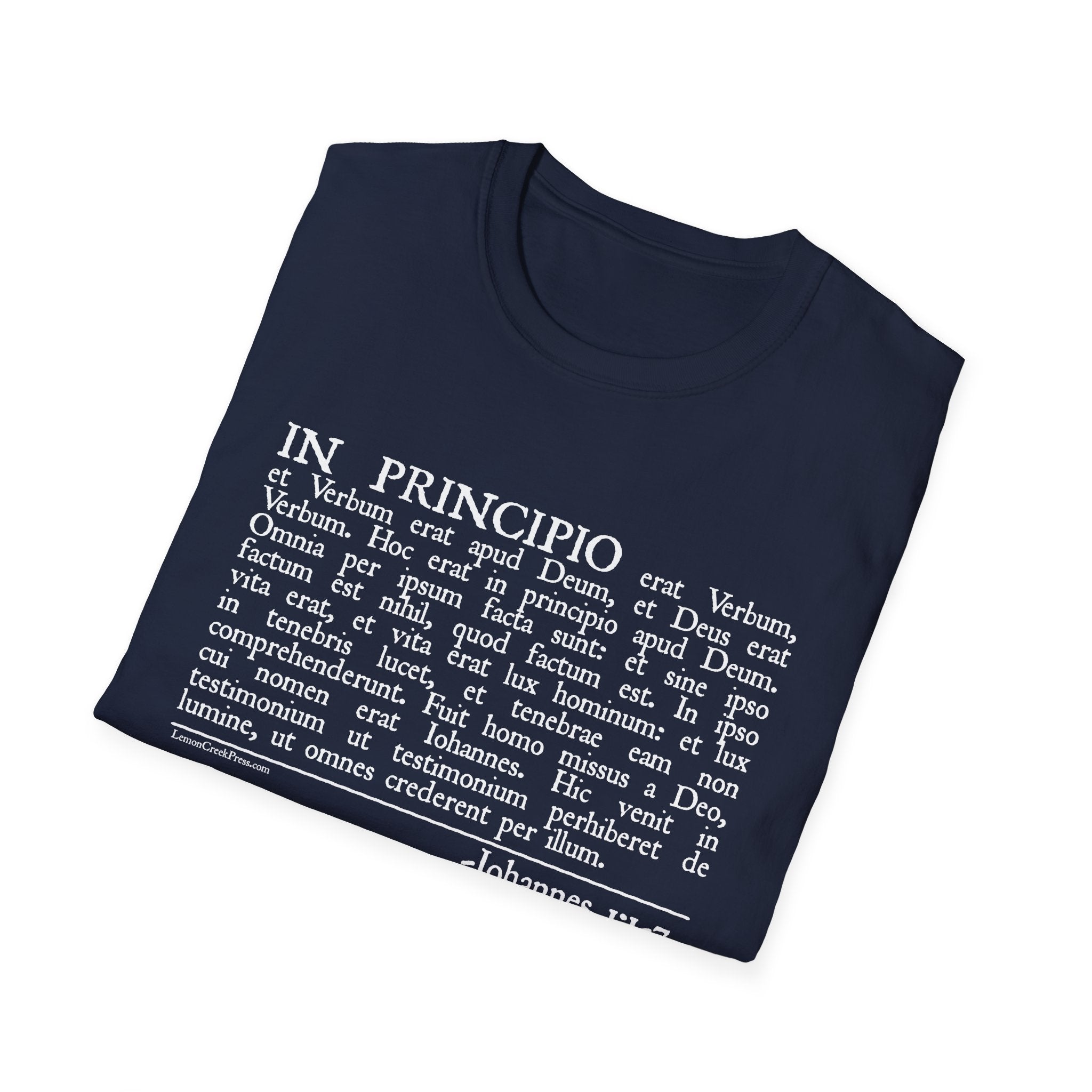 Latin 'In Principio' Text T-Shirt John 1:1-7