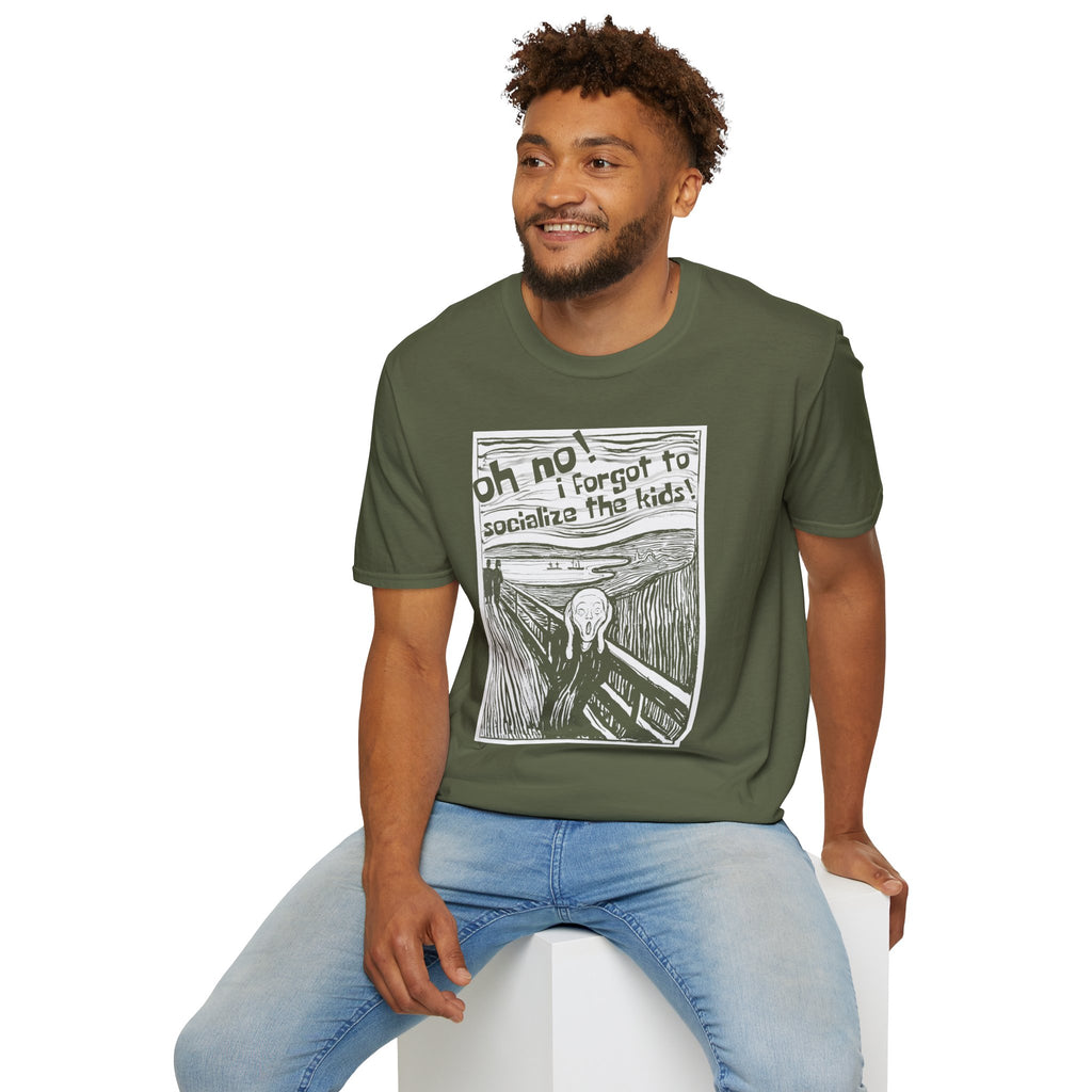 Edvard Munch's Scream Forgot to Socialize the Kids Parody Graphic Tee