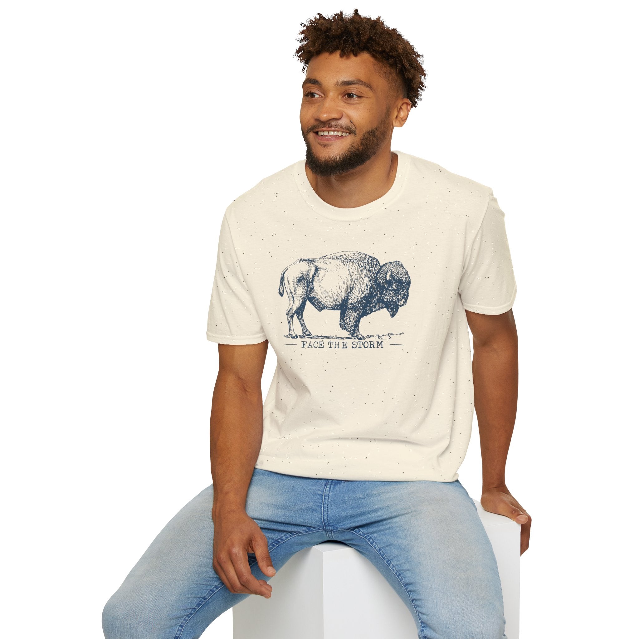 Lutheran Bison 'Face the Storm' Vintage Sketch T-Shirt