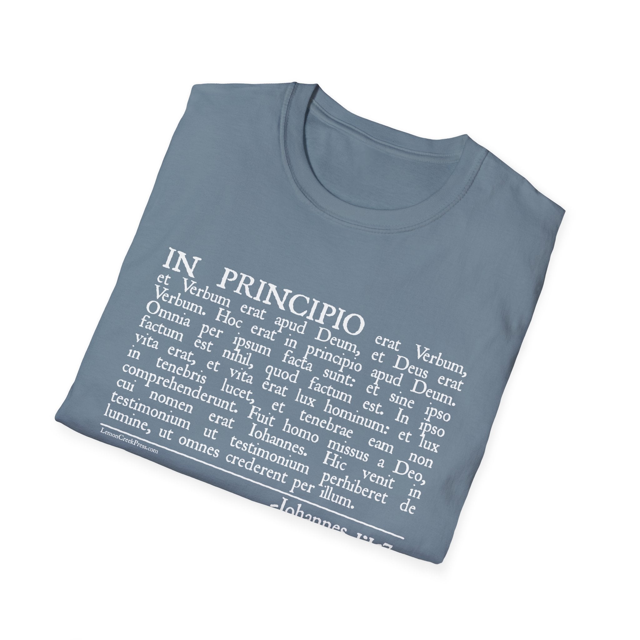 Latin 'In Principio' Text T-Shirt John 1:1-7