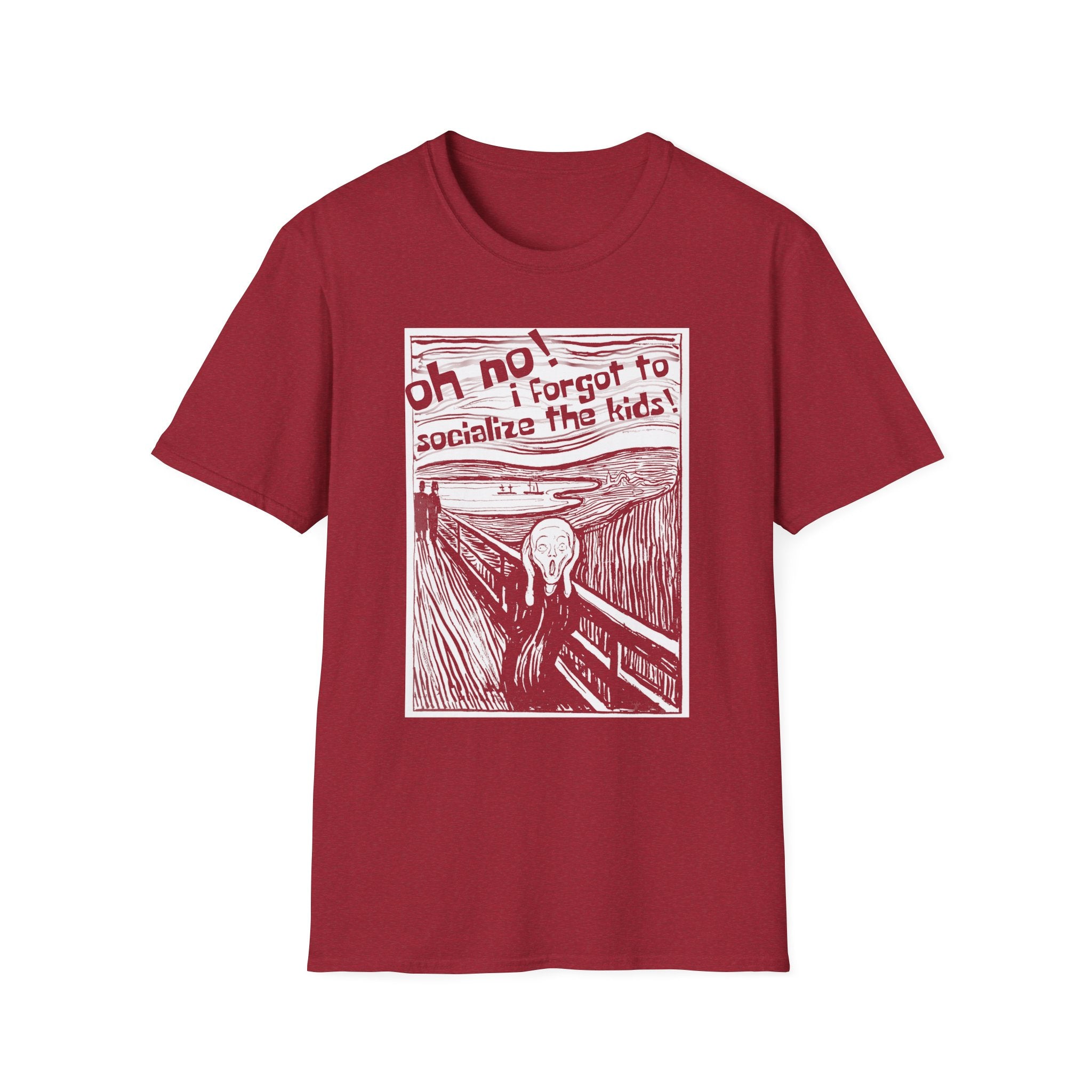 Edvard Munch's Scream Forgot to Socialize the Kids Parody Graphic Tee
