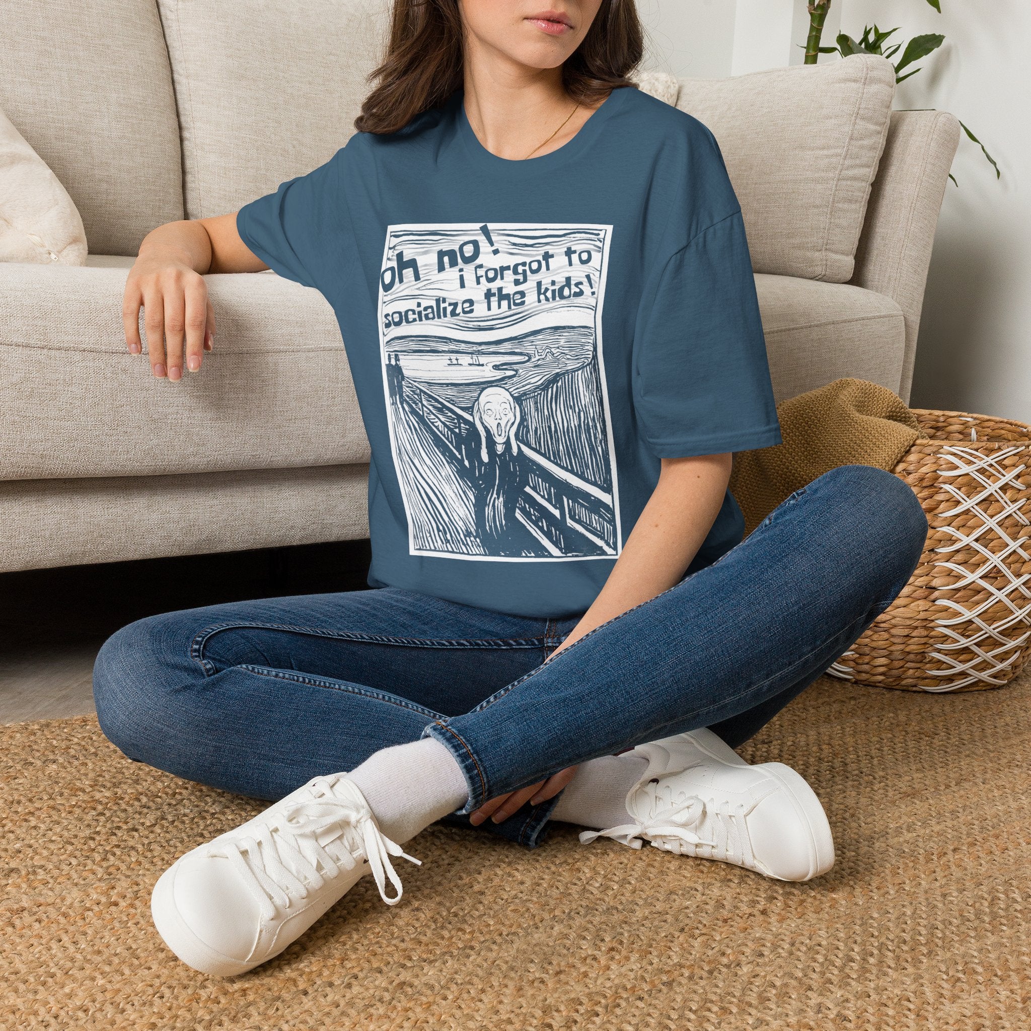 Edvard Munch's Scream Forgot to Socialize the Kids Parody Graphic Tee