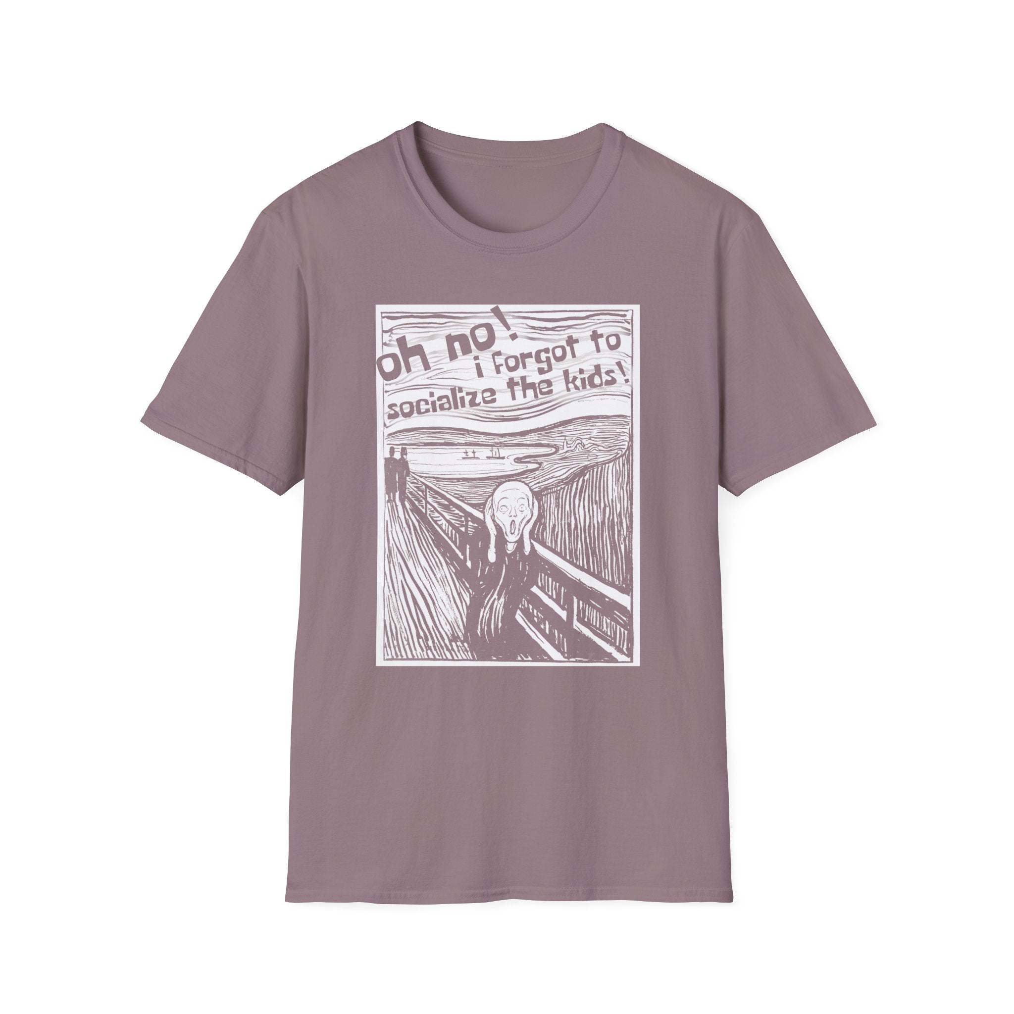 Edvard Munch's Scream Forgot to Socialize the Kids Parody Graphic Tee