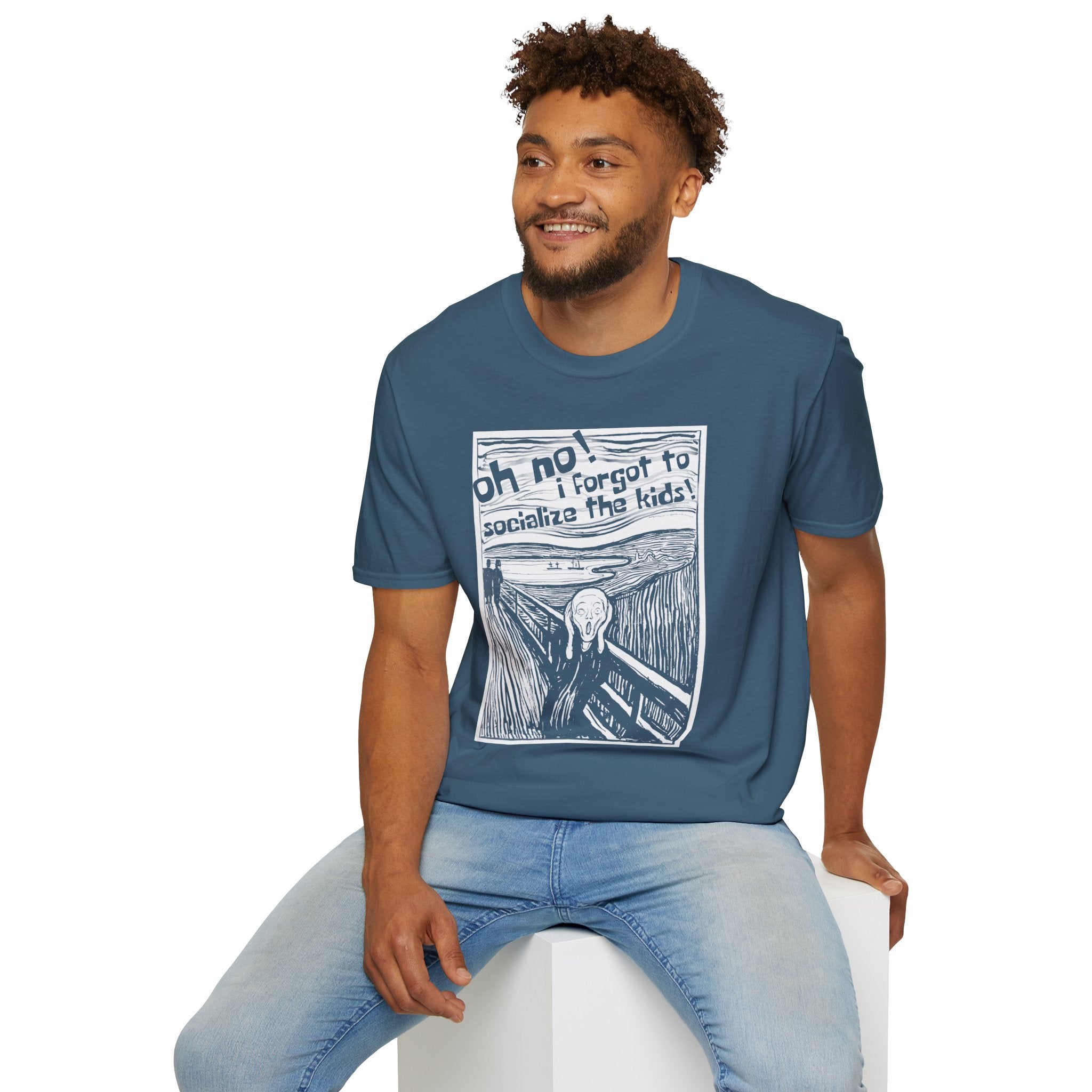Edvard Munch's Scream Forgot to Socialize the Kids Parody Graphic Tee