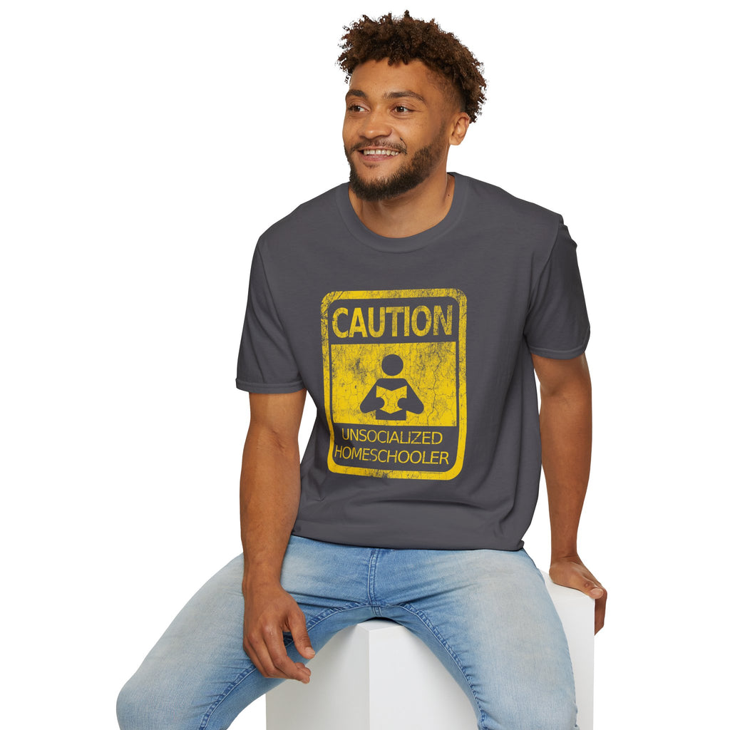 Caution: Unsocialized Homeschooler Funny Homeschool Tee