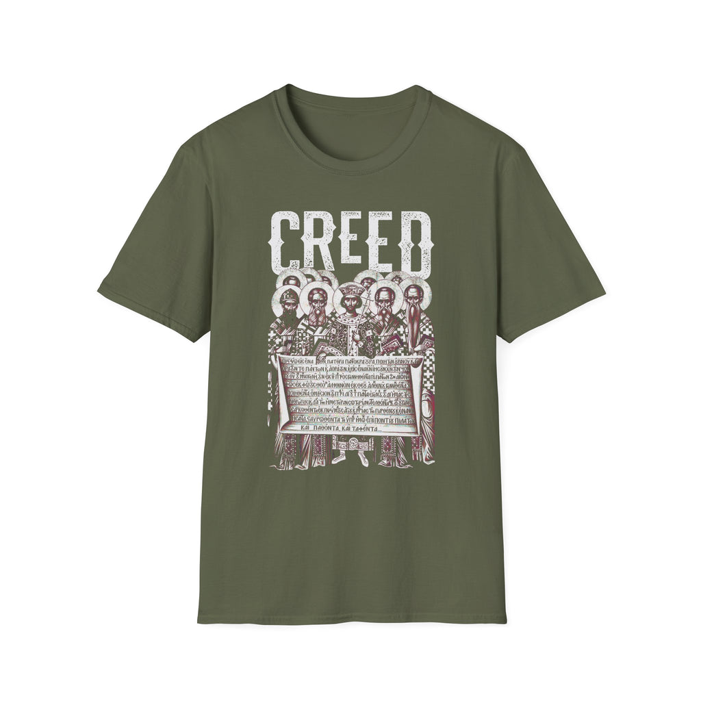 Creed Vintage Saints Graphic T‑Shirt — Religious Iconography Tee with "CREED" Text