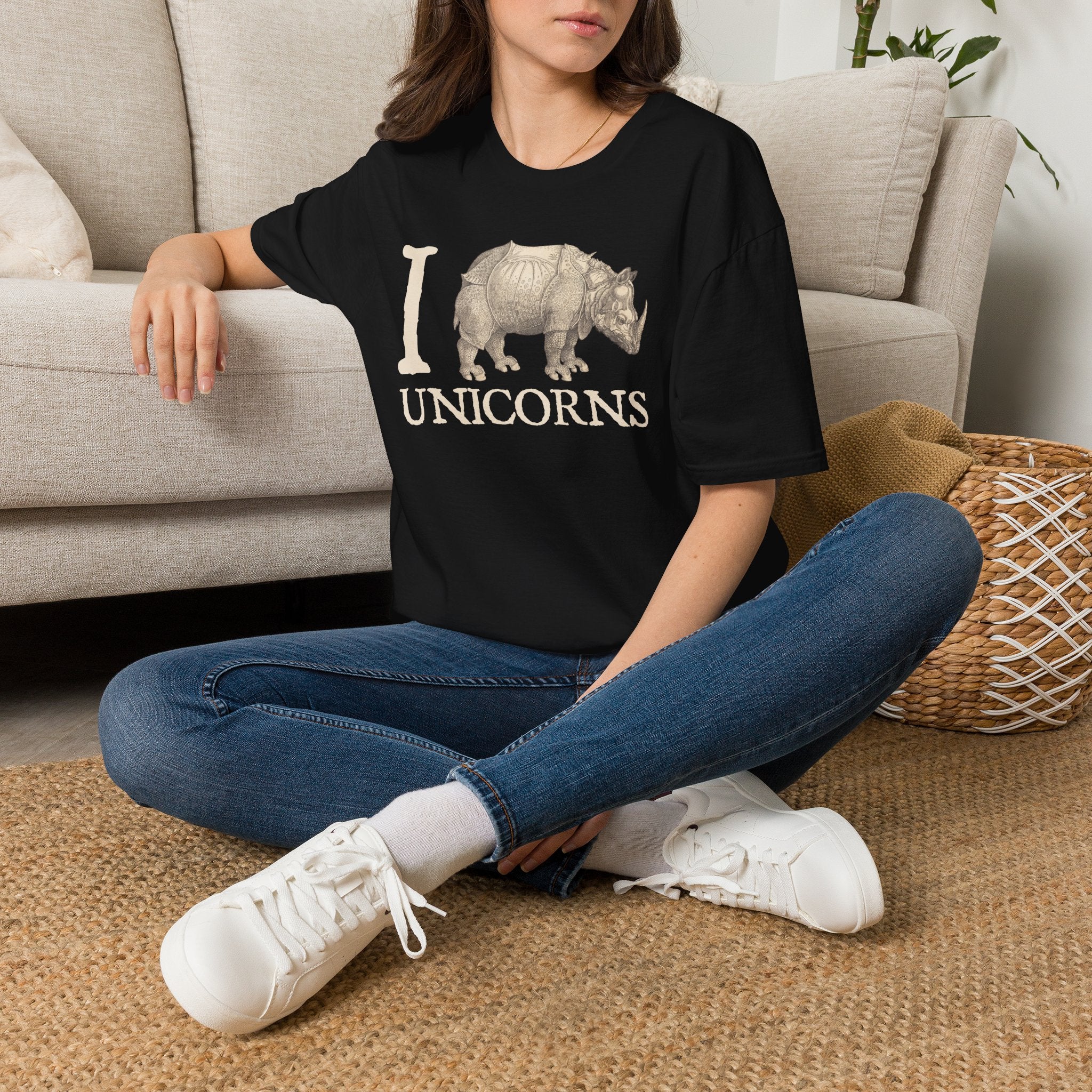 I Love Unicorns Rhinoceros Vintage Tee