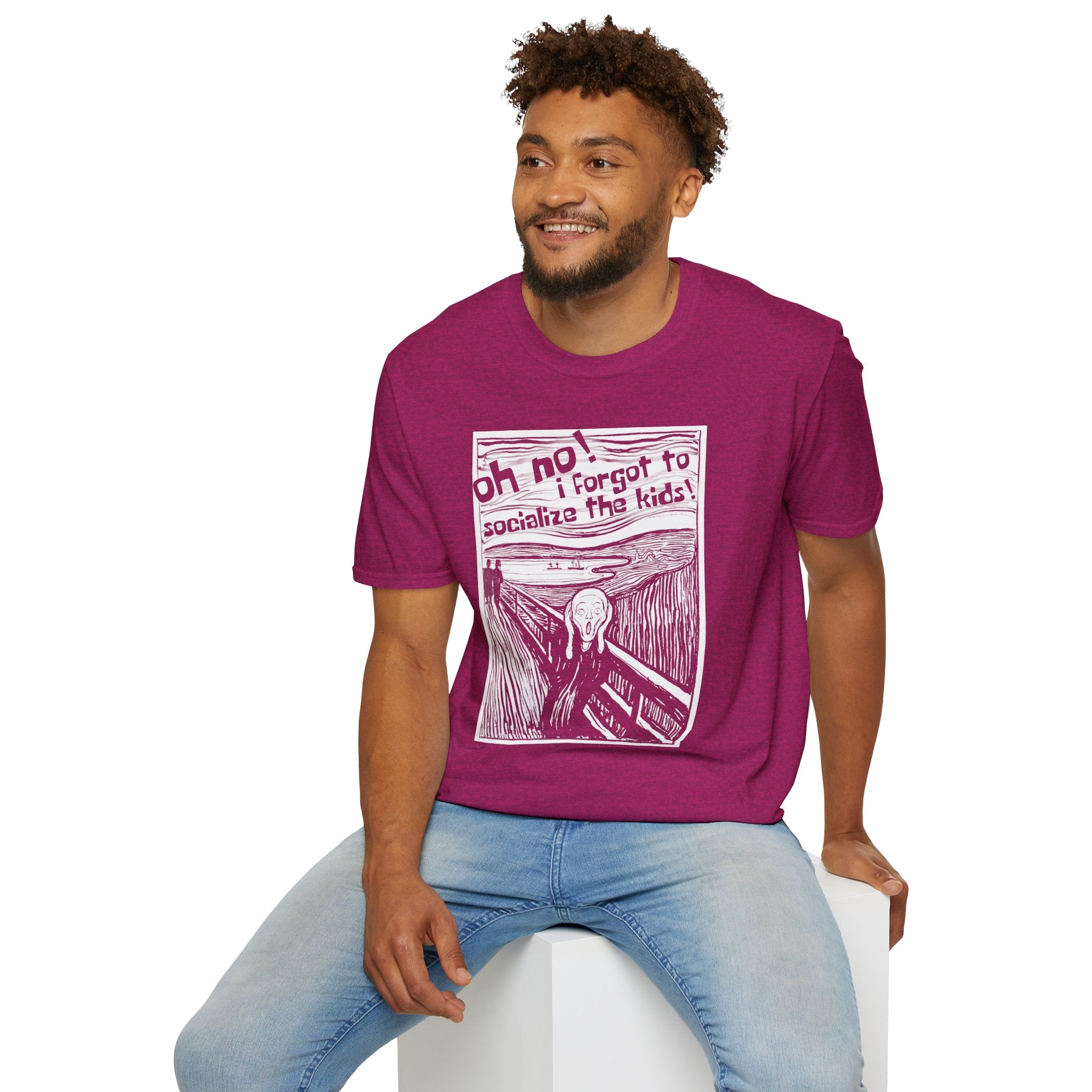 Edvard Munch's Scream Forgot to Socialize the Kids Parody Graphic Tee