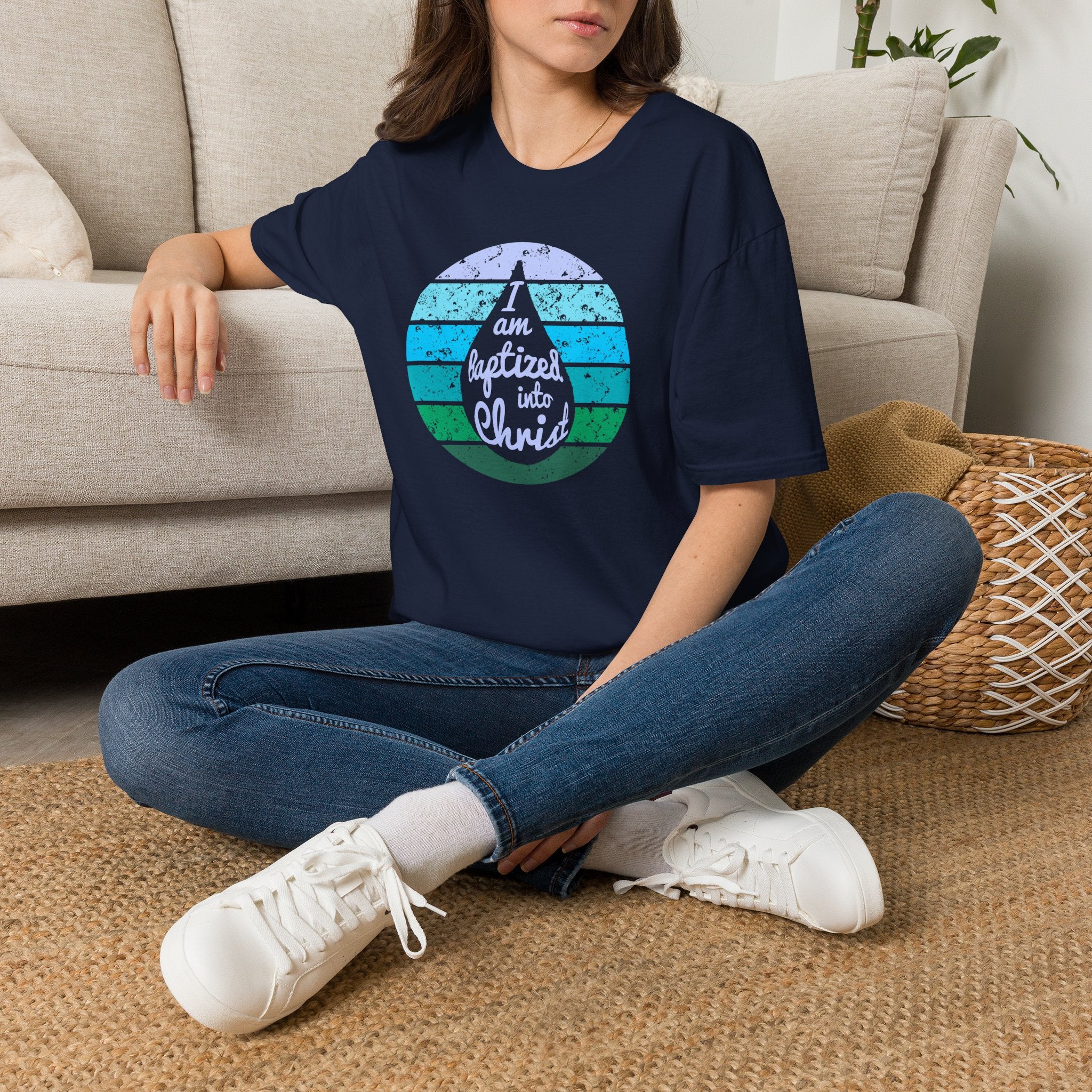 I Am Baptized into Christ Water Drop Christian Tee