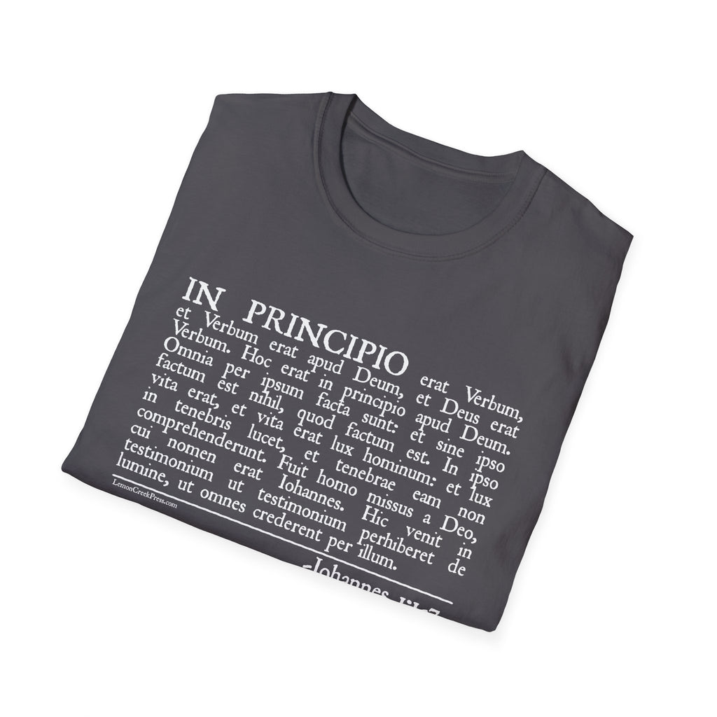 Latin 'In Principio' Text T-Shirt John 1:1-7
