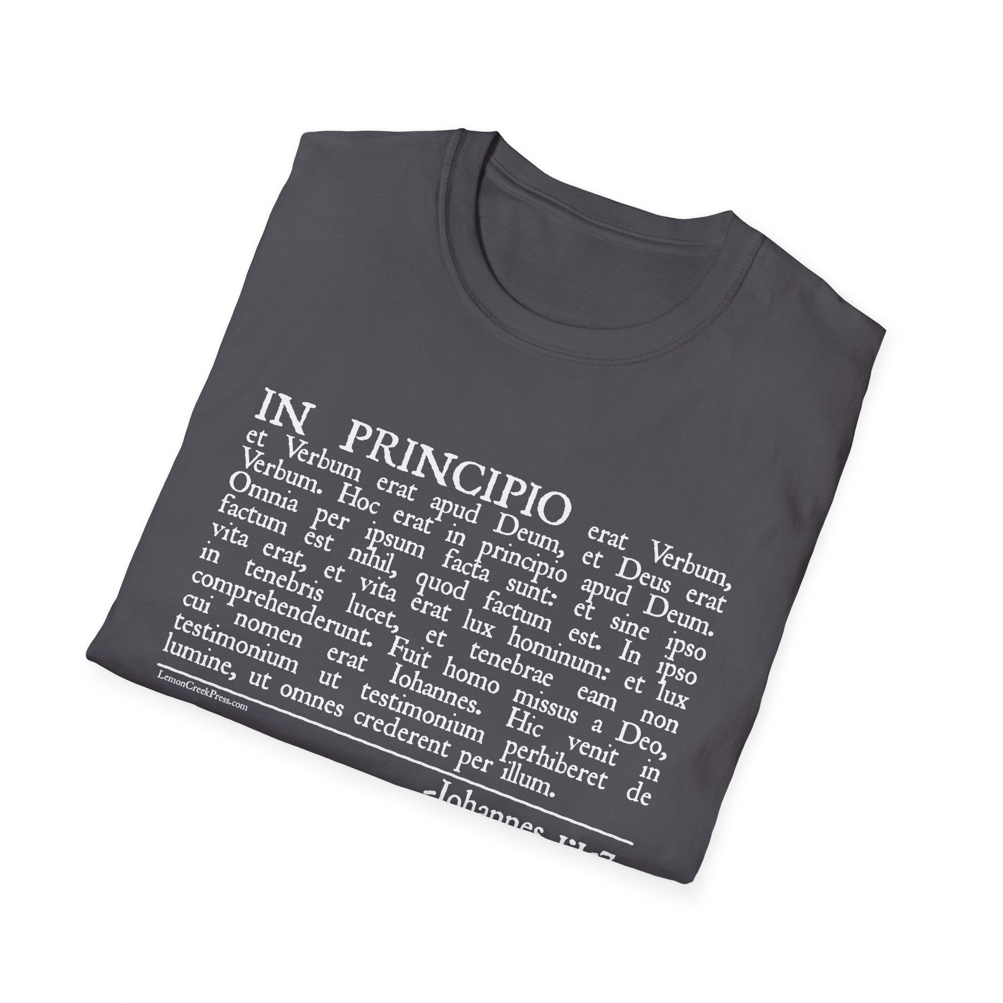 Latin 'In Principio' Text T-Shirt John 1:1-7