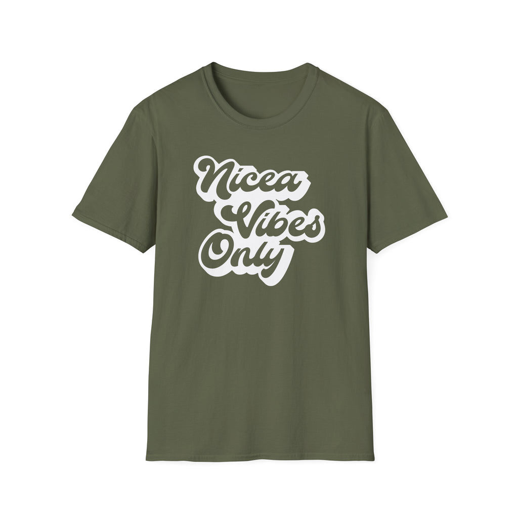 Nicea Vibes Only T-Shirt — Retro Script Graphic Tee