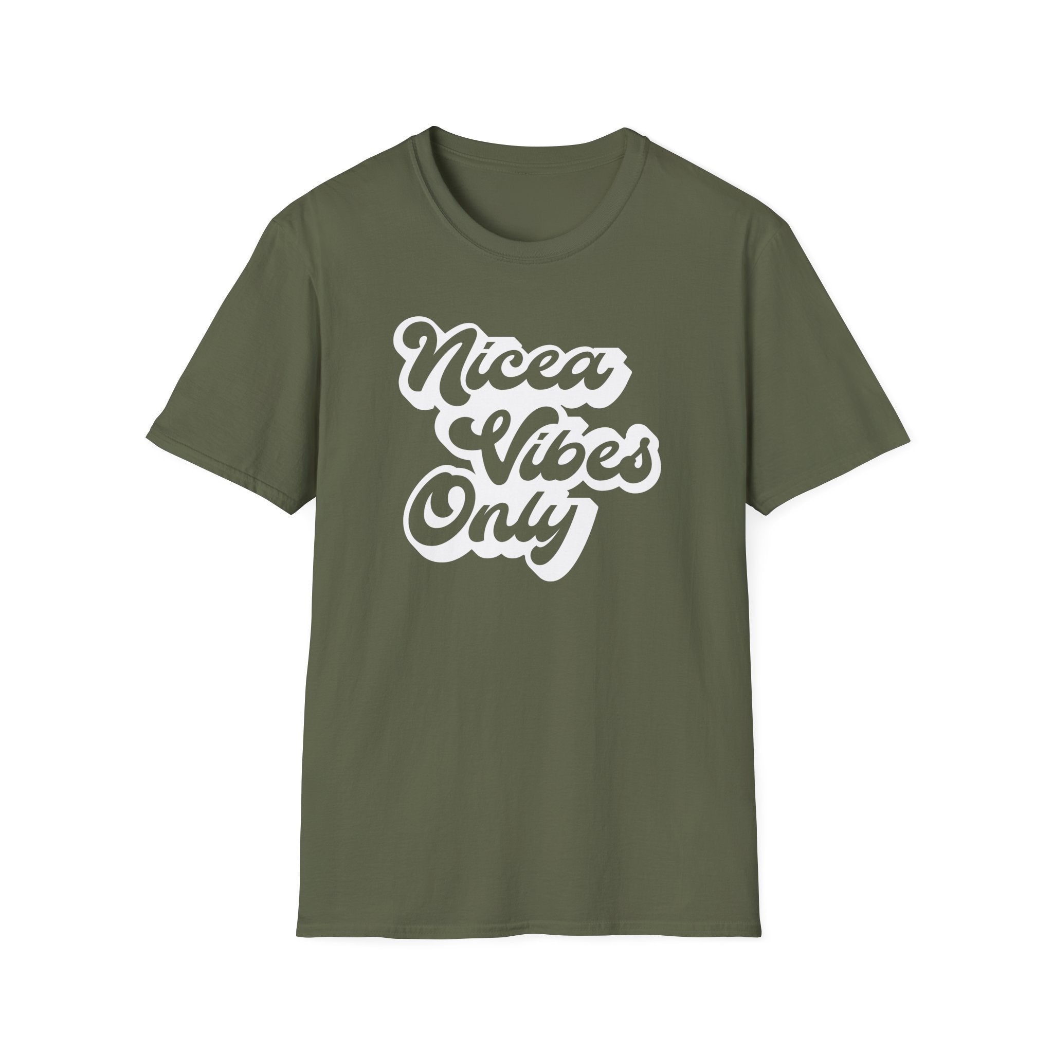 Nicea Vibes Only T-Shirt — Retro Script Graphic Tee