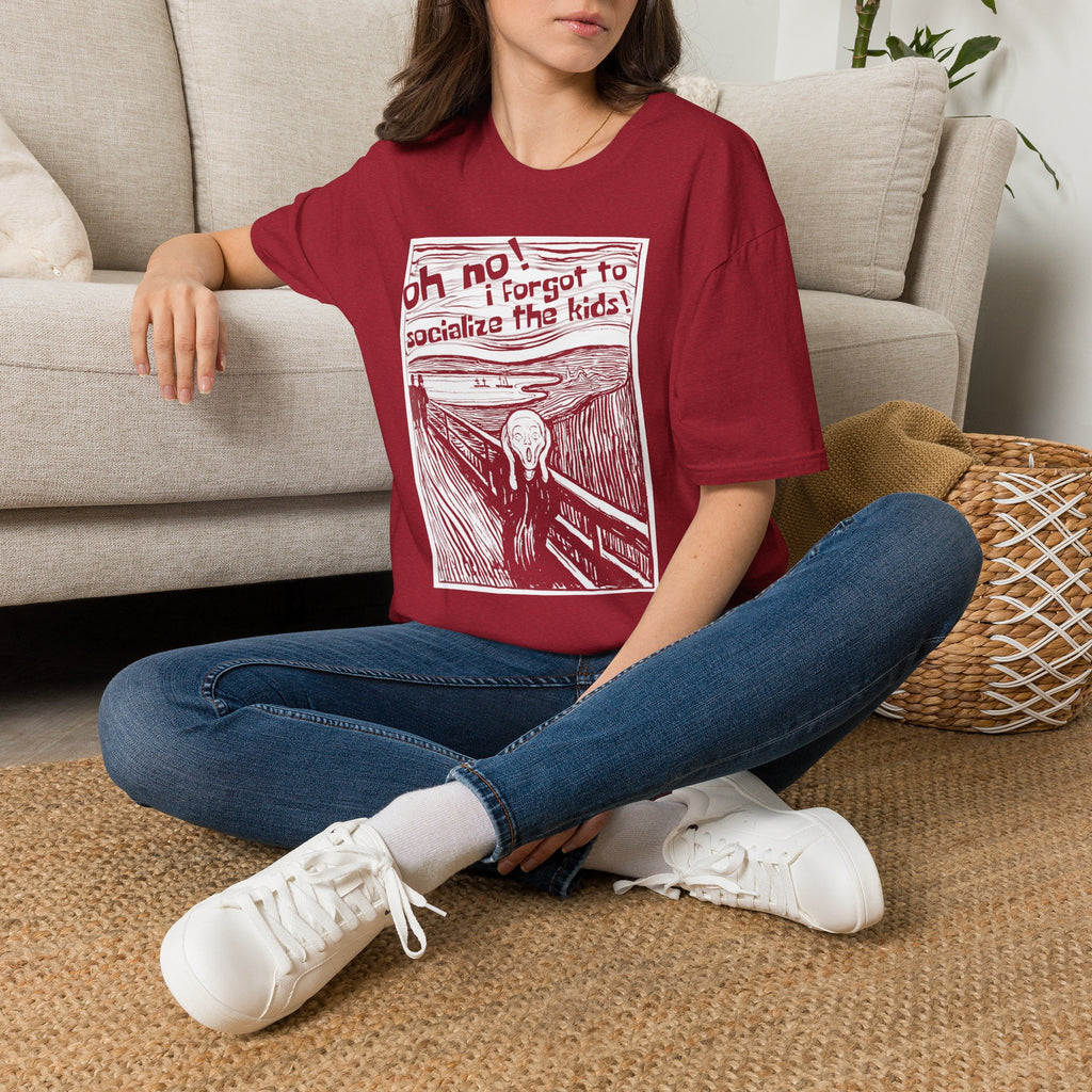 Edvard Munch's Scream Forgot to Socialize the Kids Parody Graphic Tee