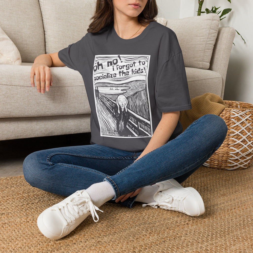Edvard Munch's Scream Forgot to Socialize the Kids Parody Graphic Tee