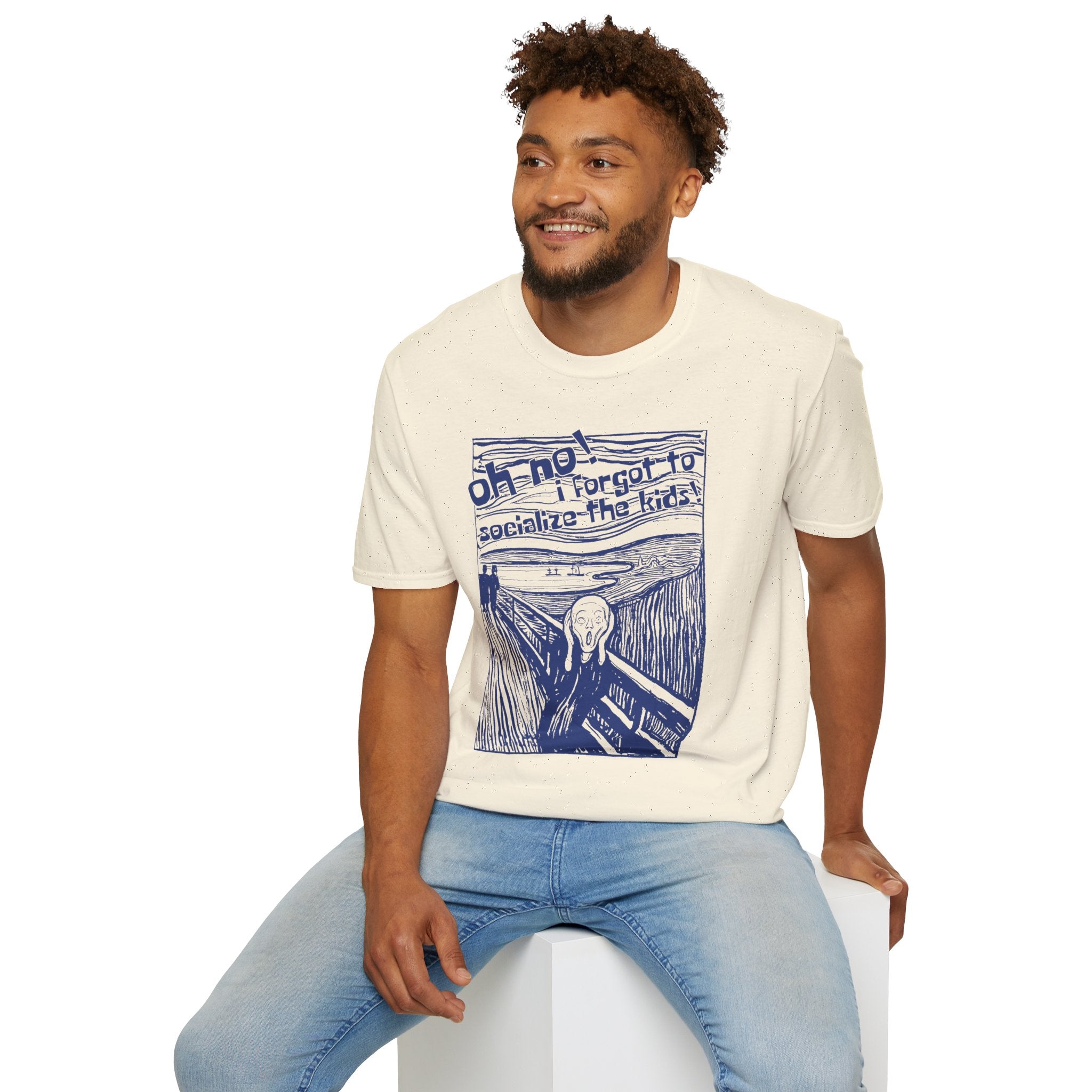 Edvard Munch's Scream Forgot to Socialize the Kids Parody Graphic Tee