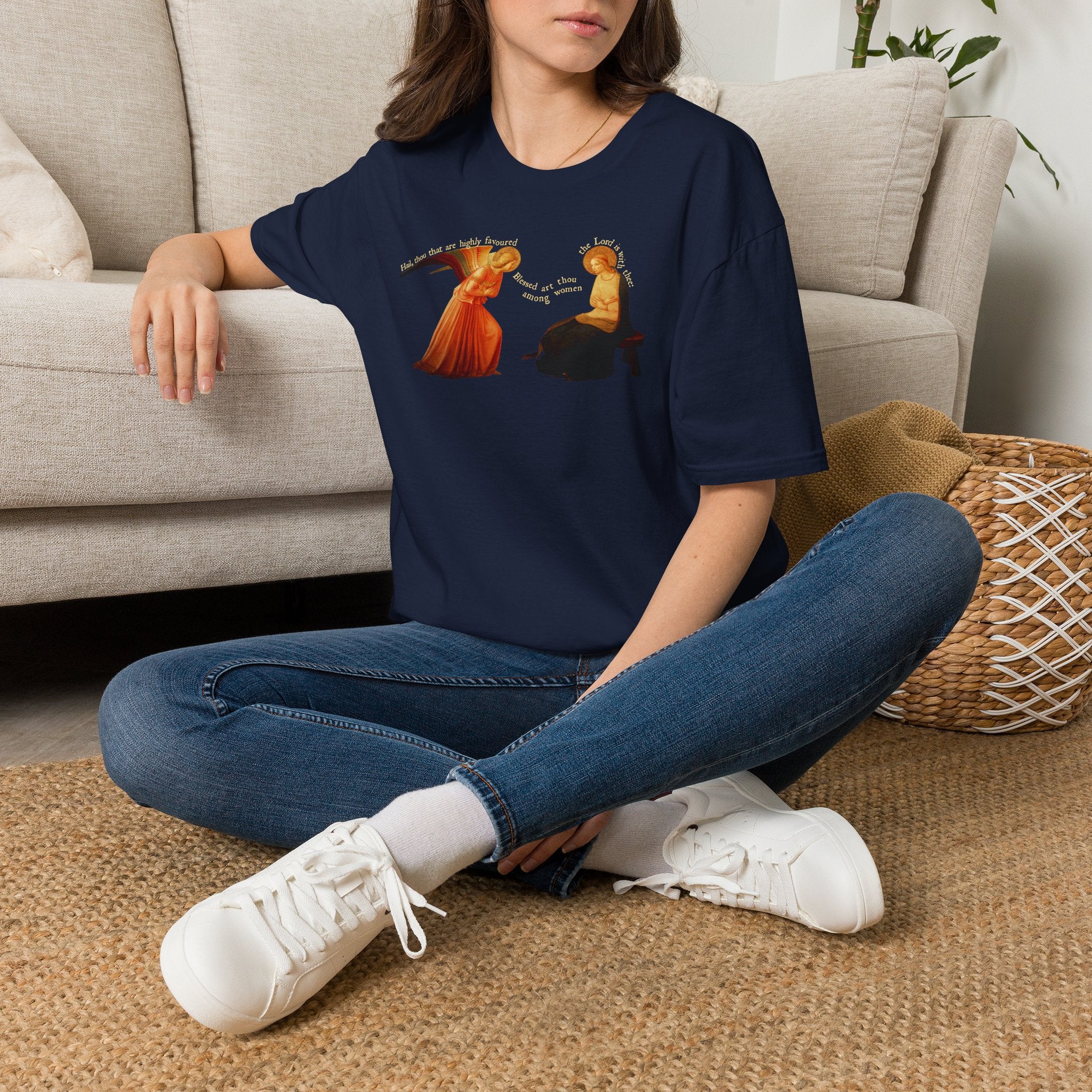 Fra Angelico The Annunciation with Text T-Shirt
