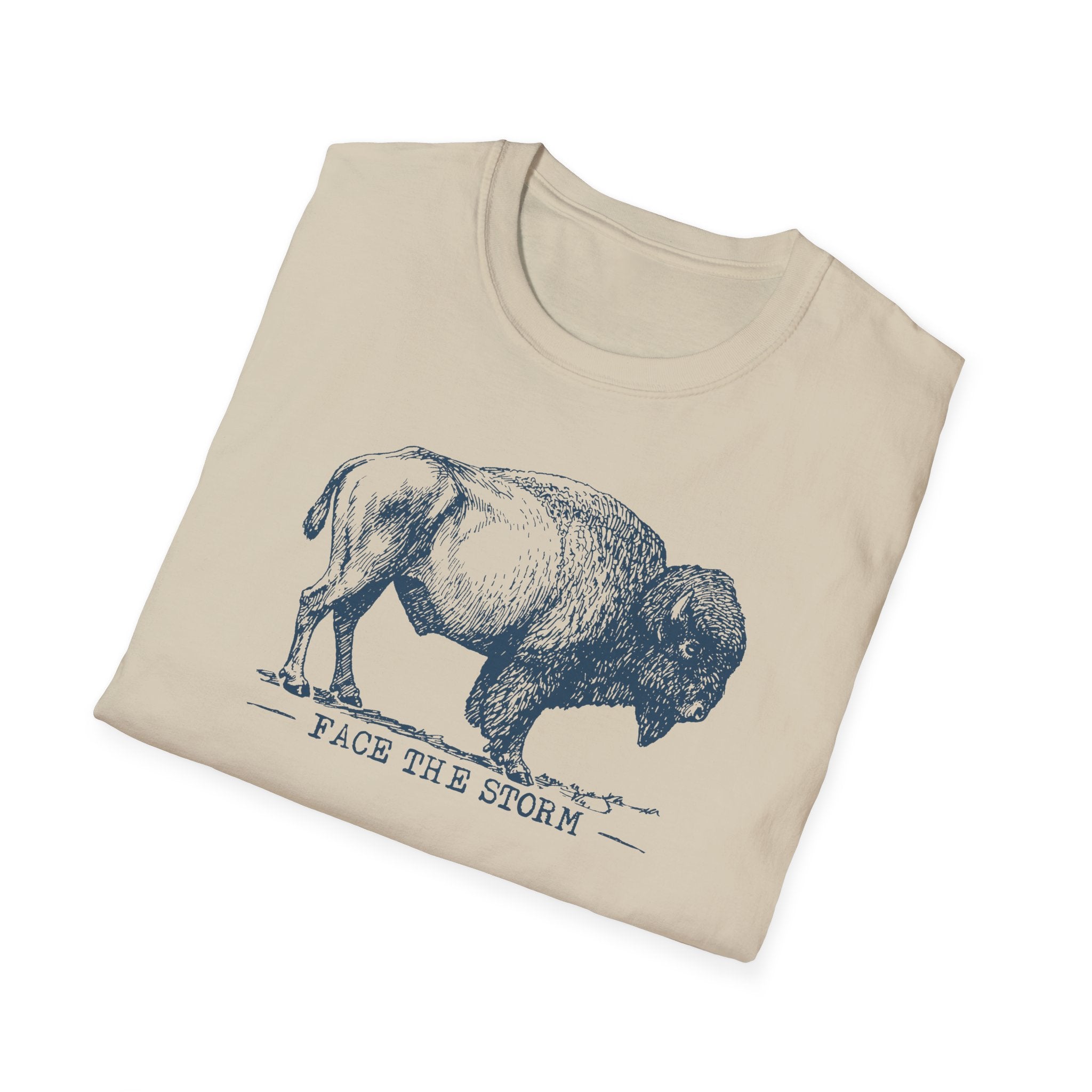 Lutheran Bison 'Face the Storm' Vintage Sketch T-Shirt