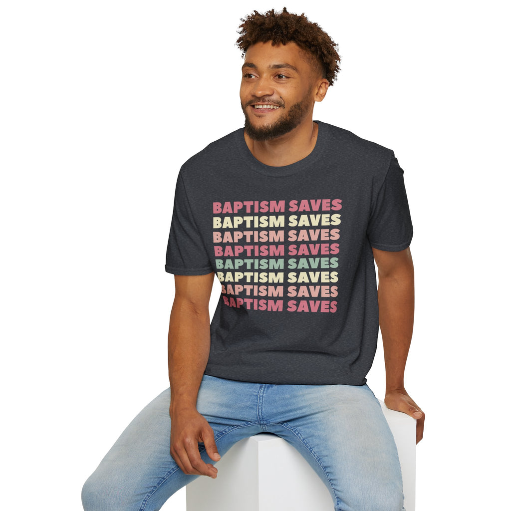 Baptism Saves Retro Graphic T-Shirt