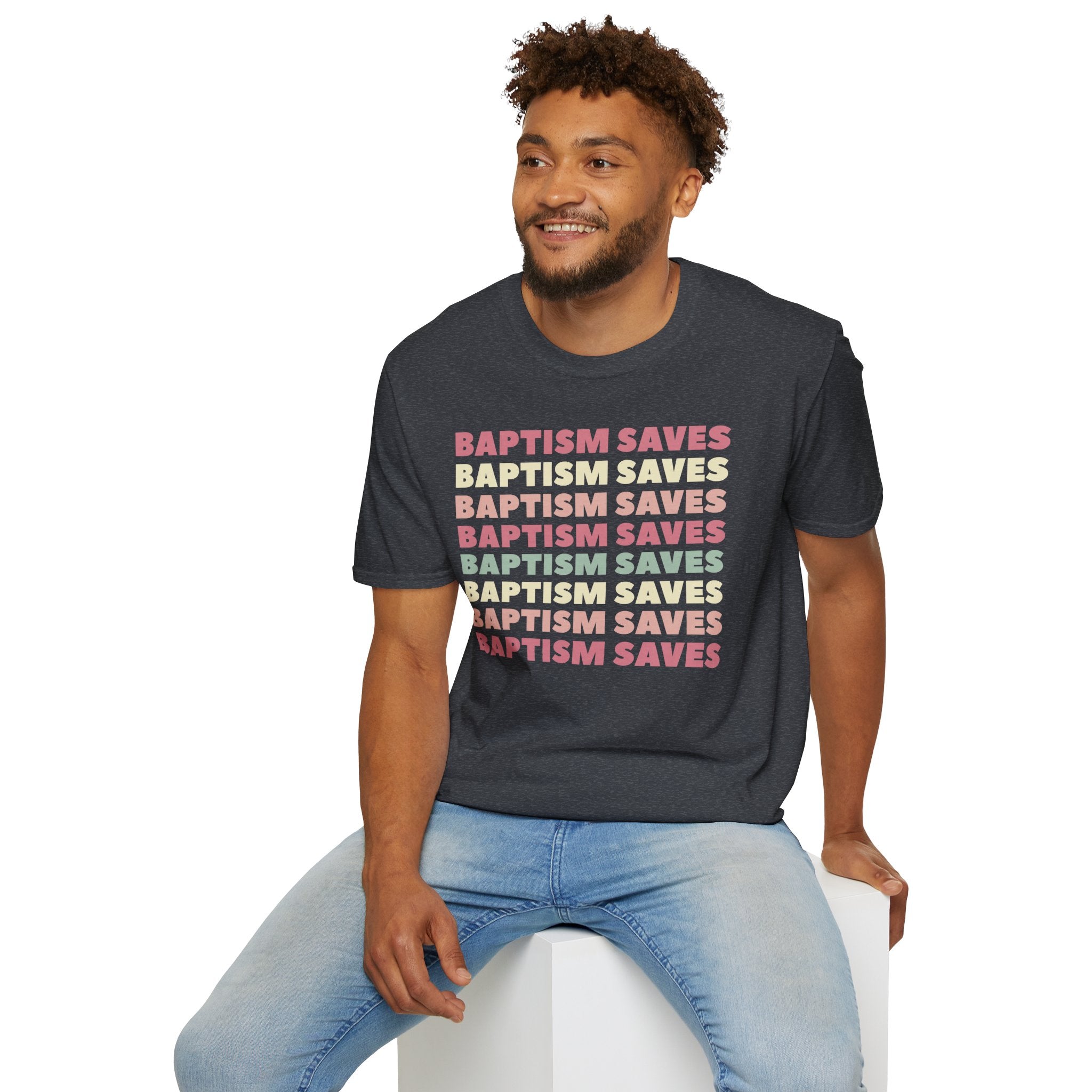Baptism Saves Retro Graphic T-Shirt
