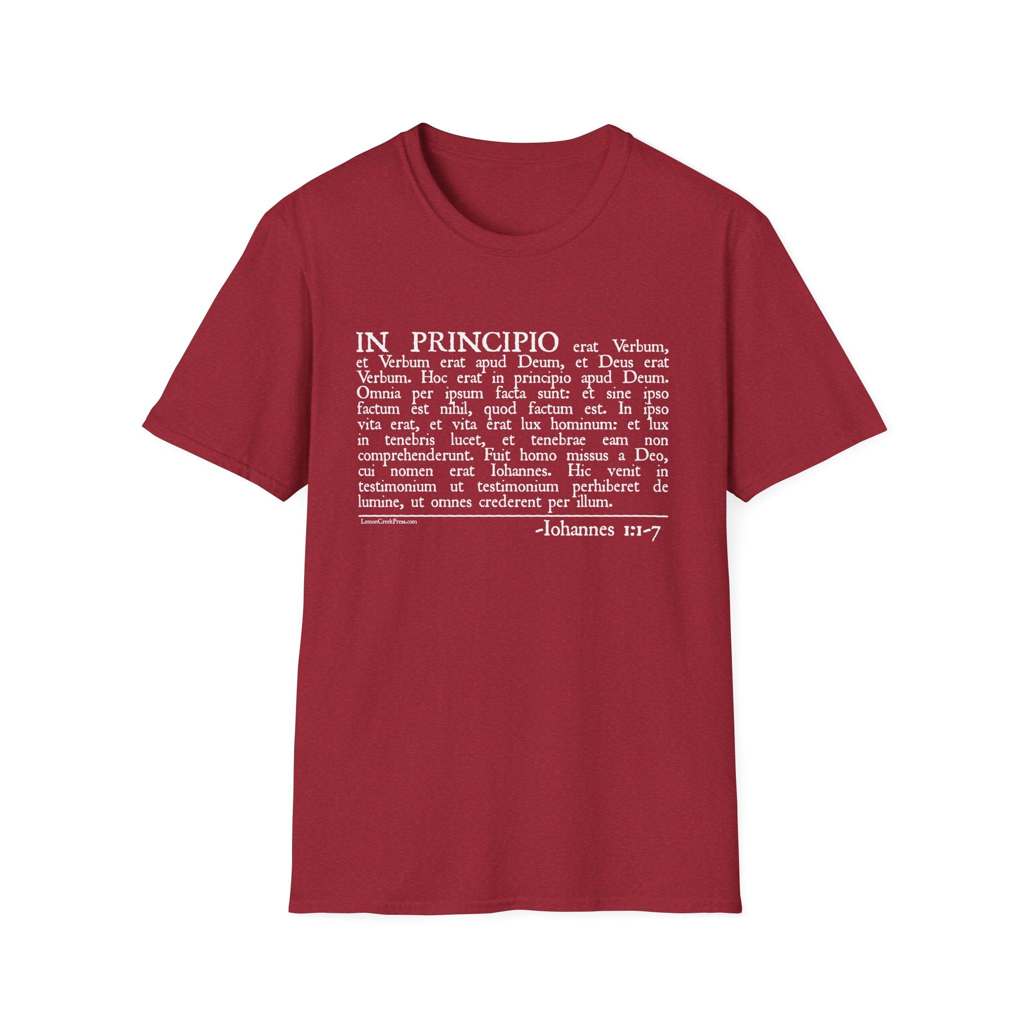 Latin 'In Principio' Text T-Shirt John 1:1-7